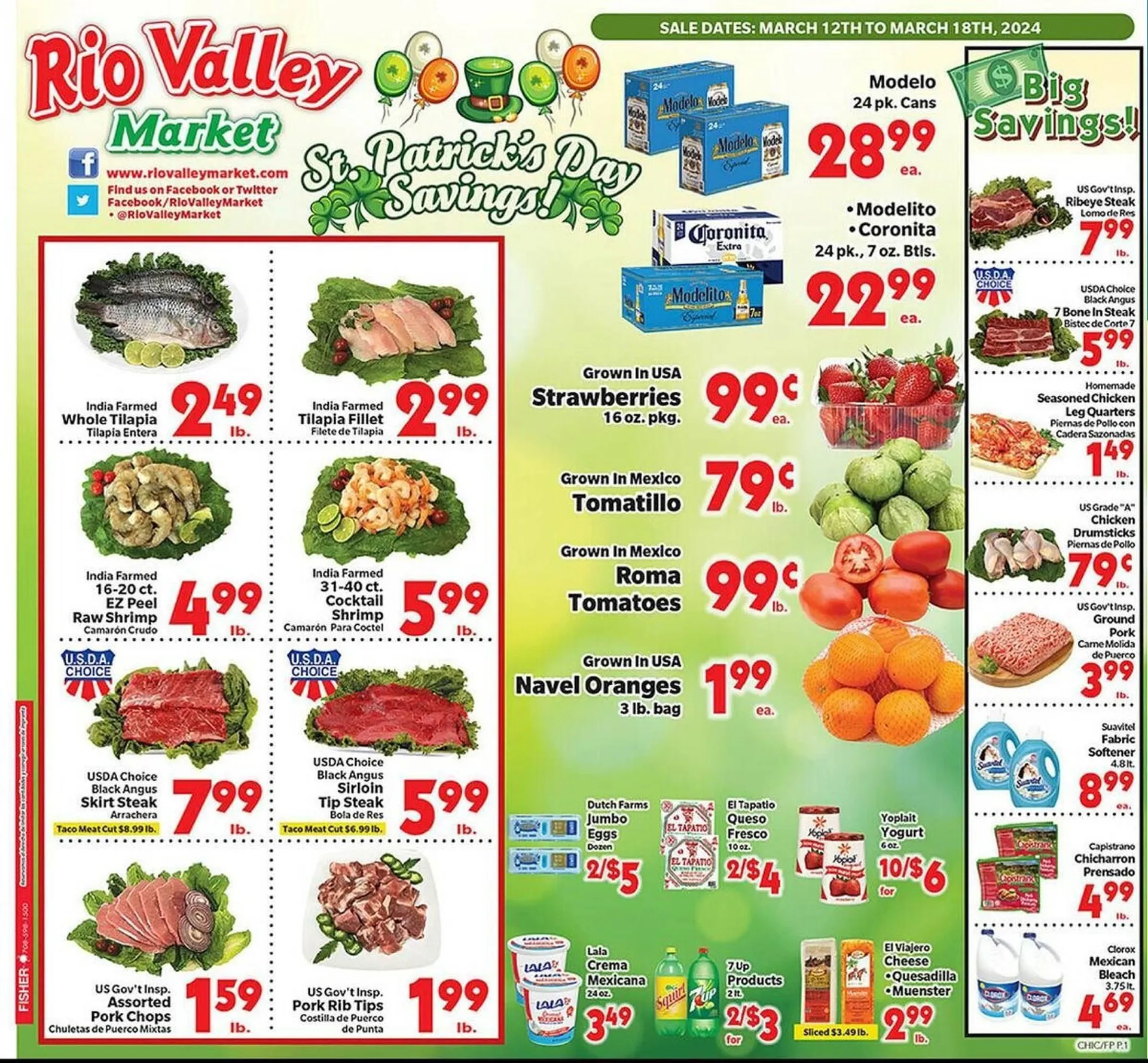 Weekly ad Rio Valley Market Weekly Ad from March 12 to March 18 2024 - Page 1