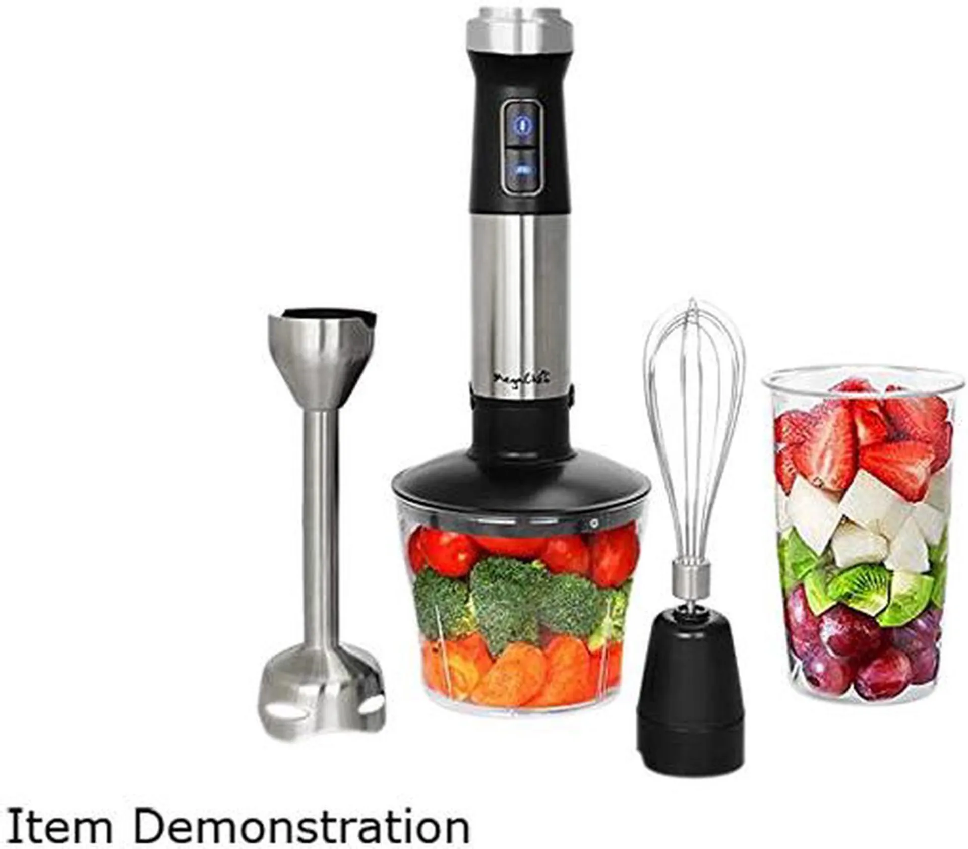 MegaChef MC-158C 4 in 1 Multipurpose Immersion Hand Blender With Speed Control and Accessories