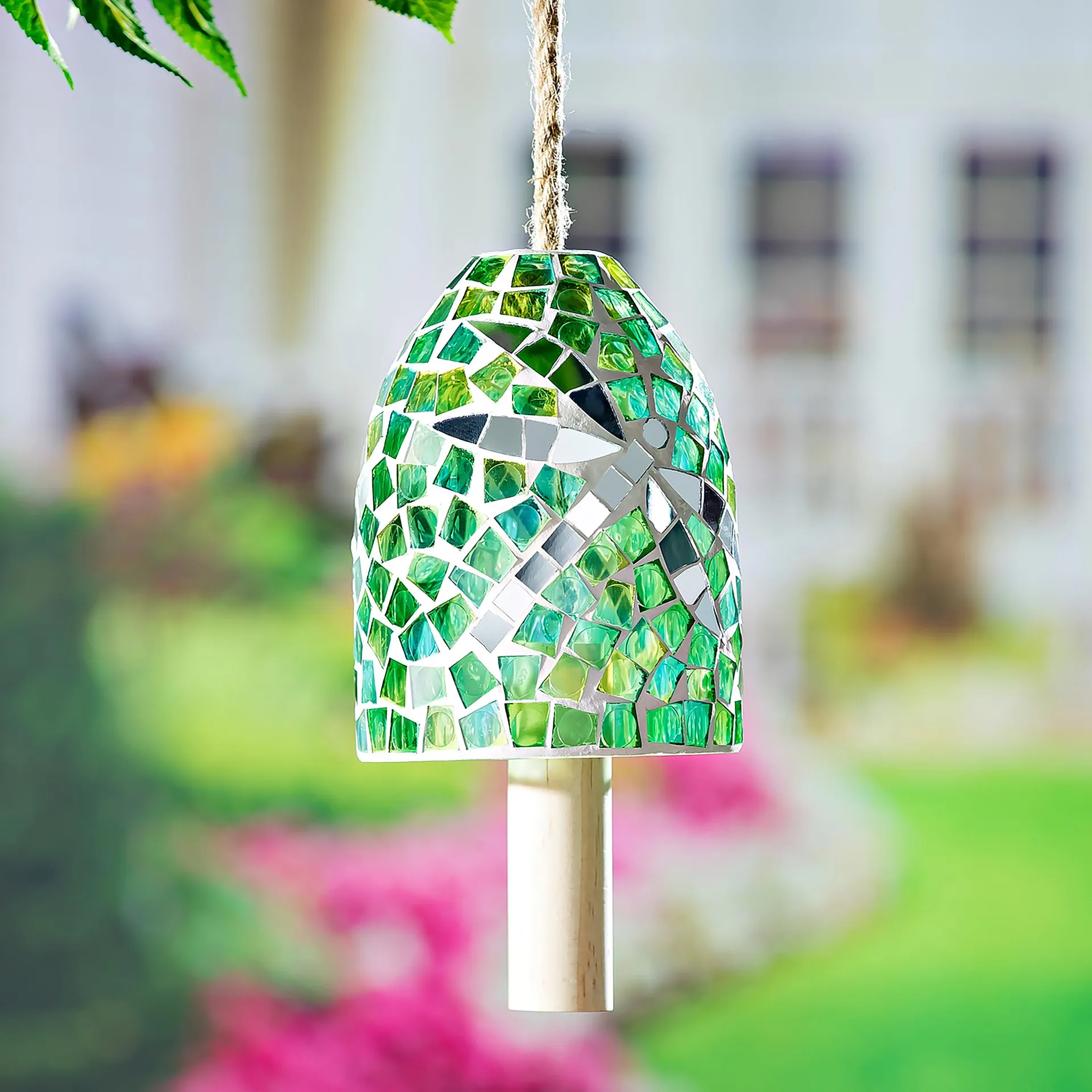 Green Dragonfly Mosaic Bell Chime