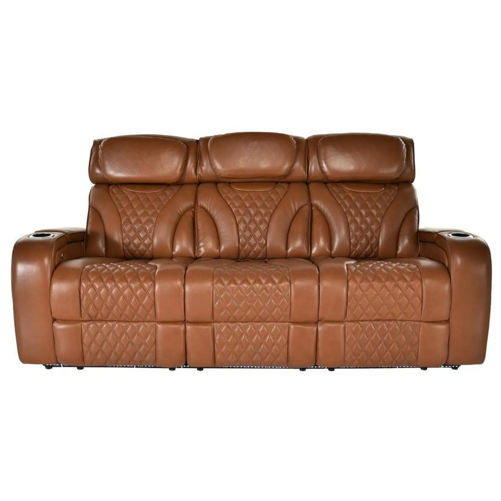 Pummel Tan Leather Power Reclining Sofa