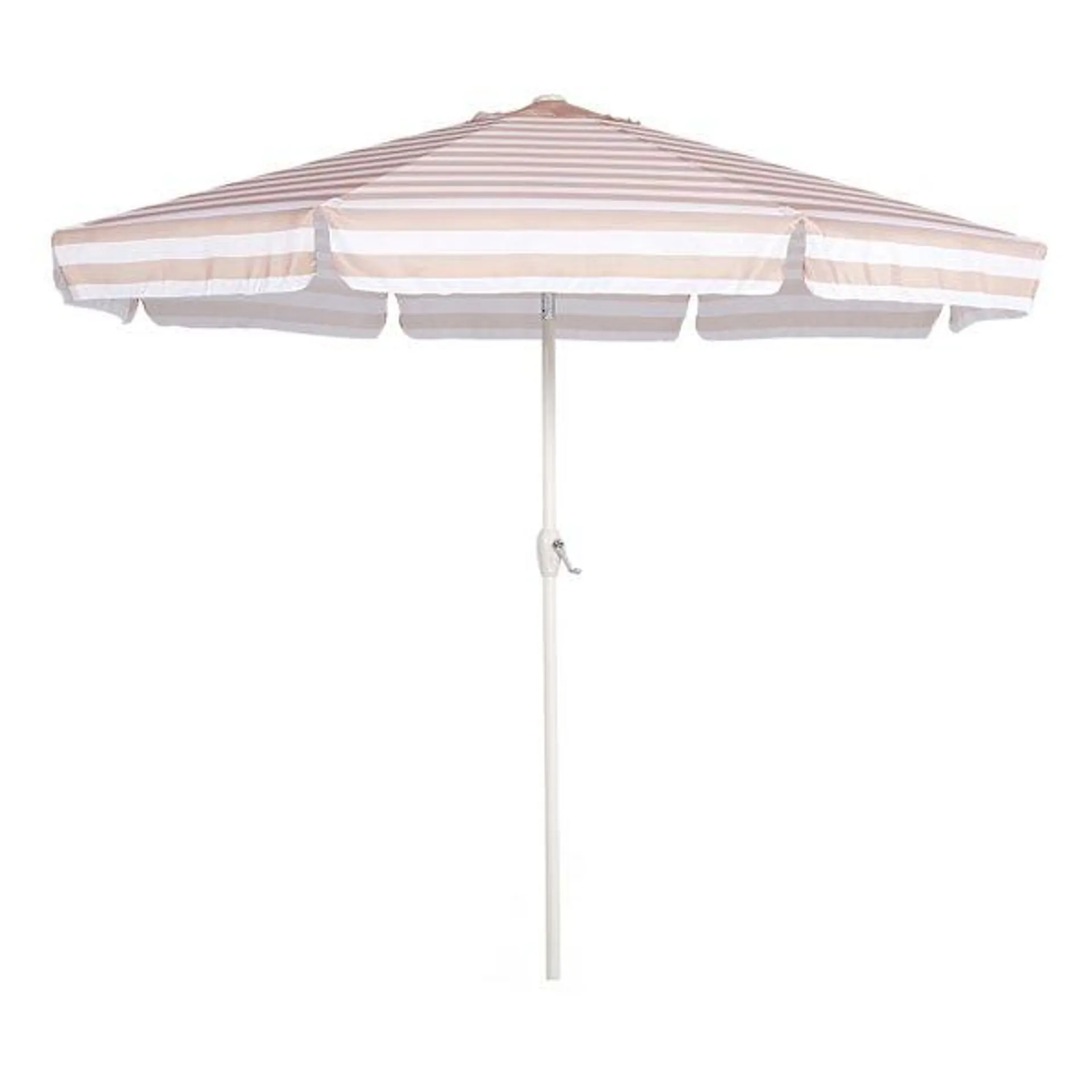 Providence Premium Pink Awning Stripe Round Outdoor Patio Umbrella, 9'