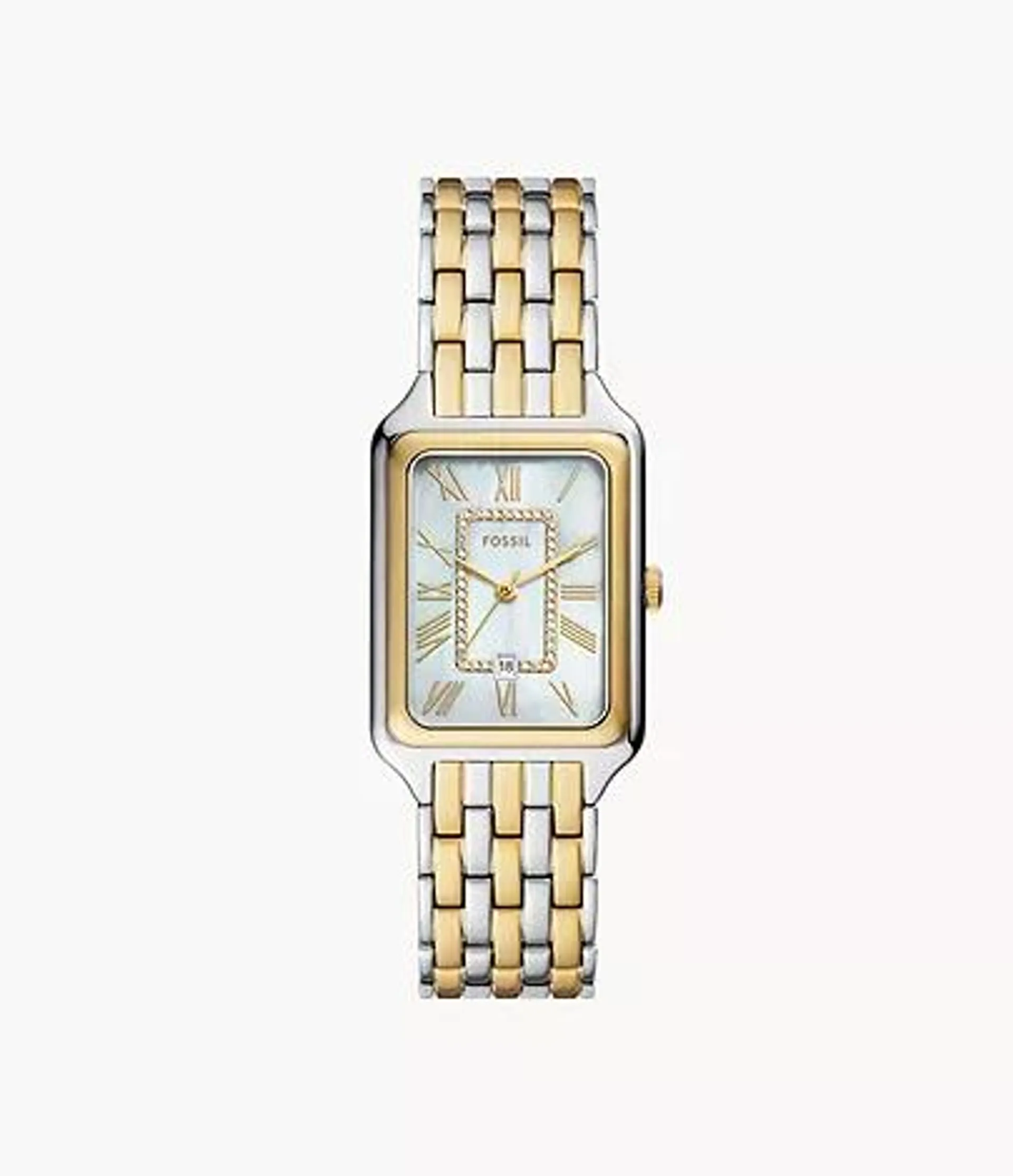 Raquel Three-Hand Date Two-Tone Stainless Steel Watch