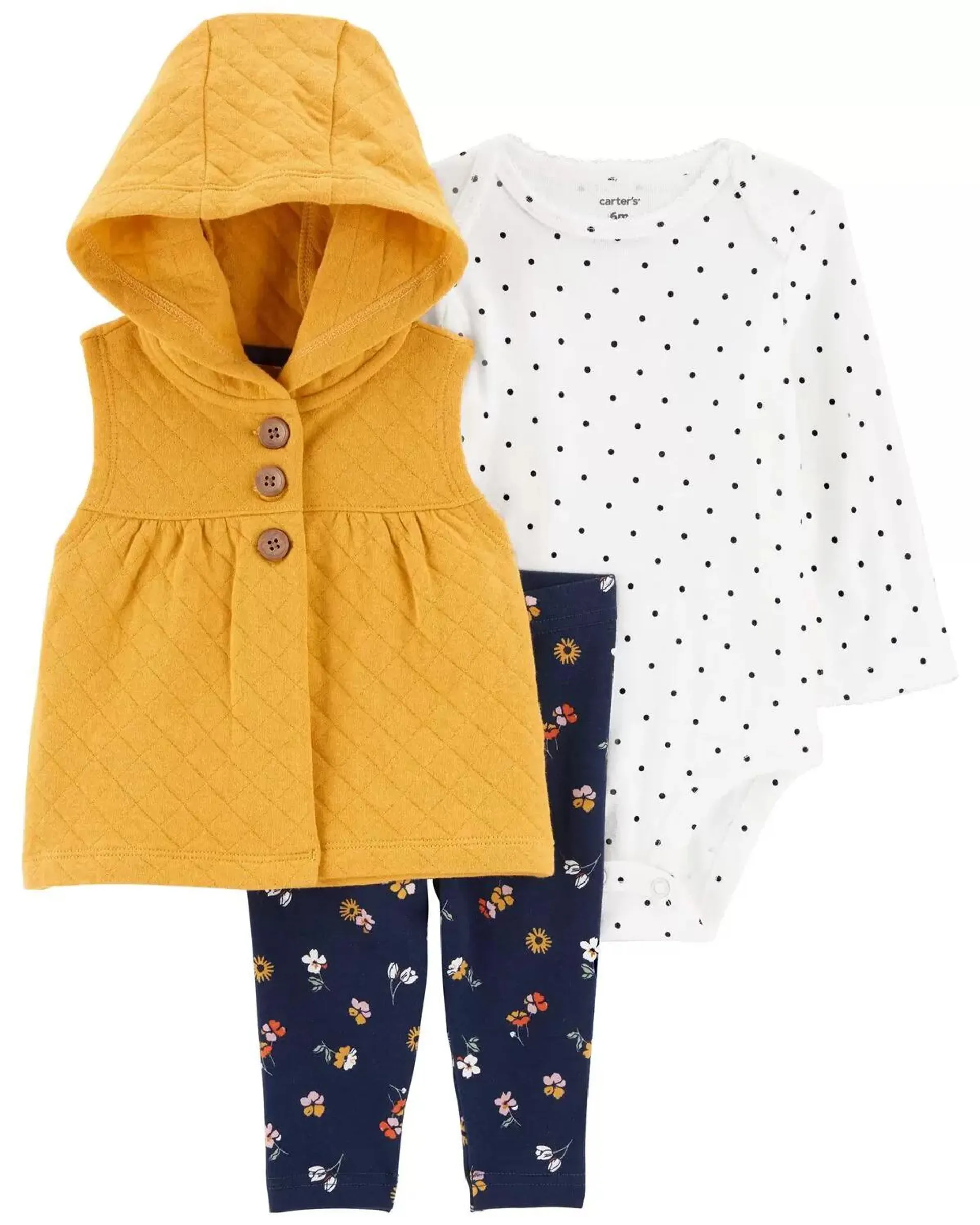 Baby 3-Piece Hooded Little Vest Set