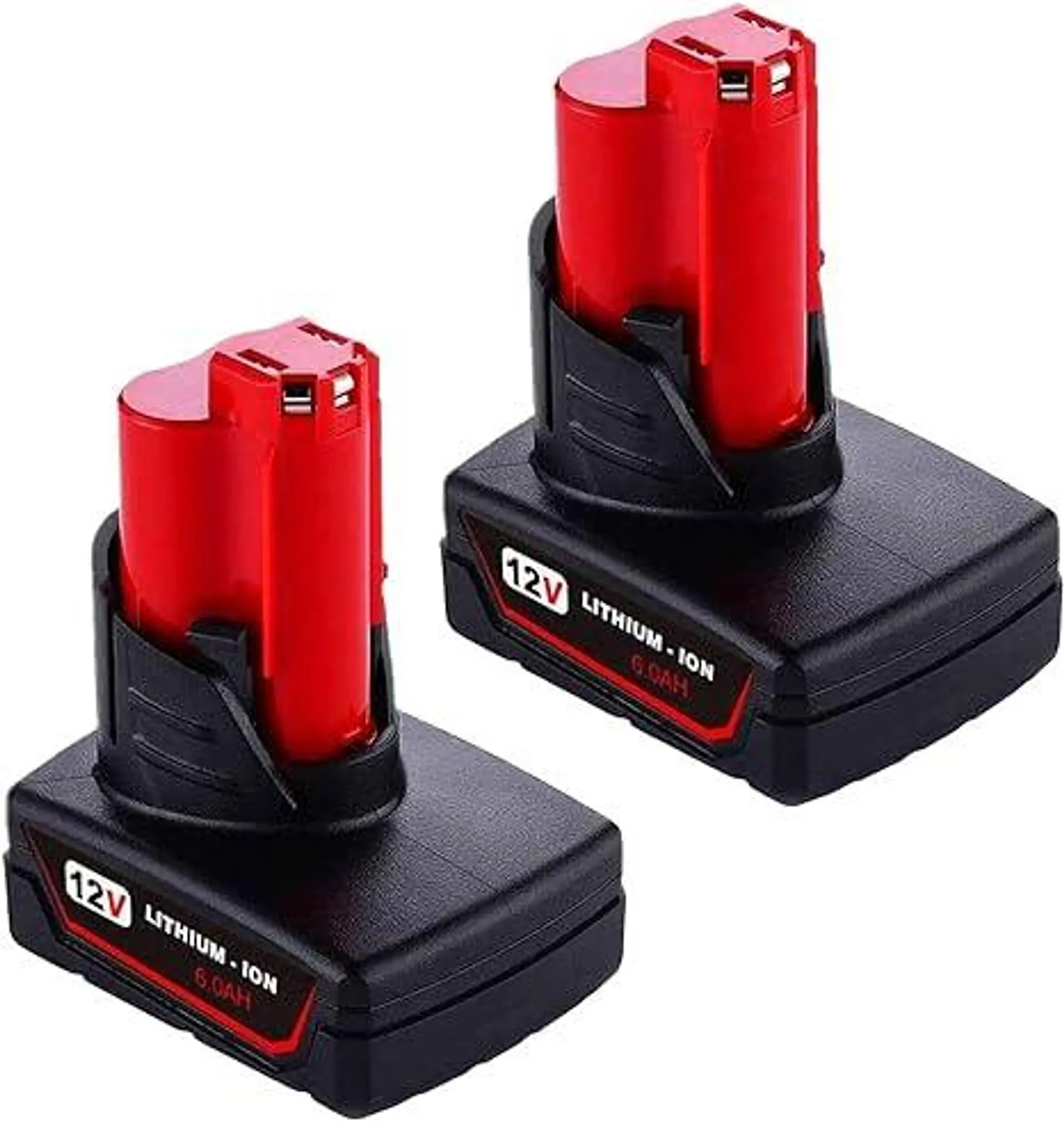 2 Packs Replace for Milwaukee M12 12 Volt Cordless Tools 6.0Ah Battery, Compatible with Milwaukee 12V 48-11-2410 48-11-2420 48-11-2411 48-11-2401 12 Volt Lithium Ion Battery