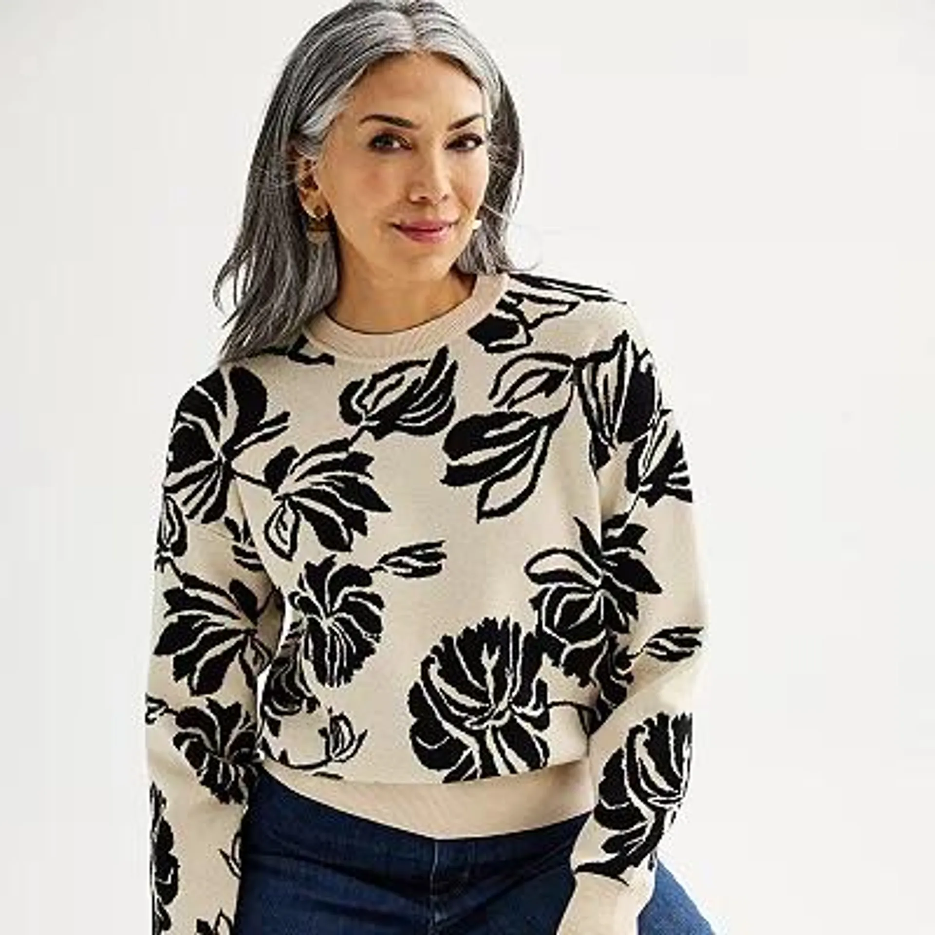 Women's Jaclyn Smith Allover Floral Pullover Top