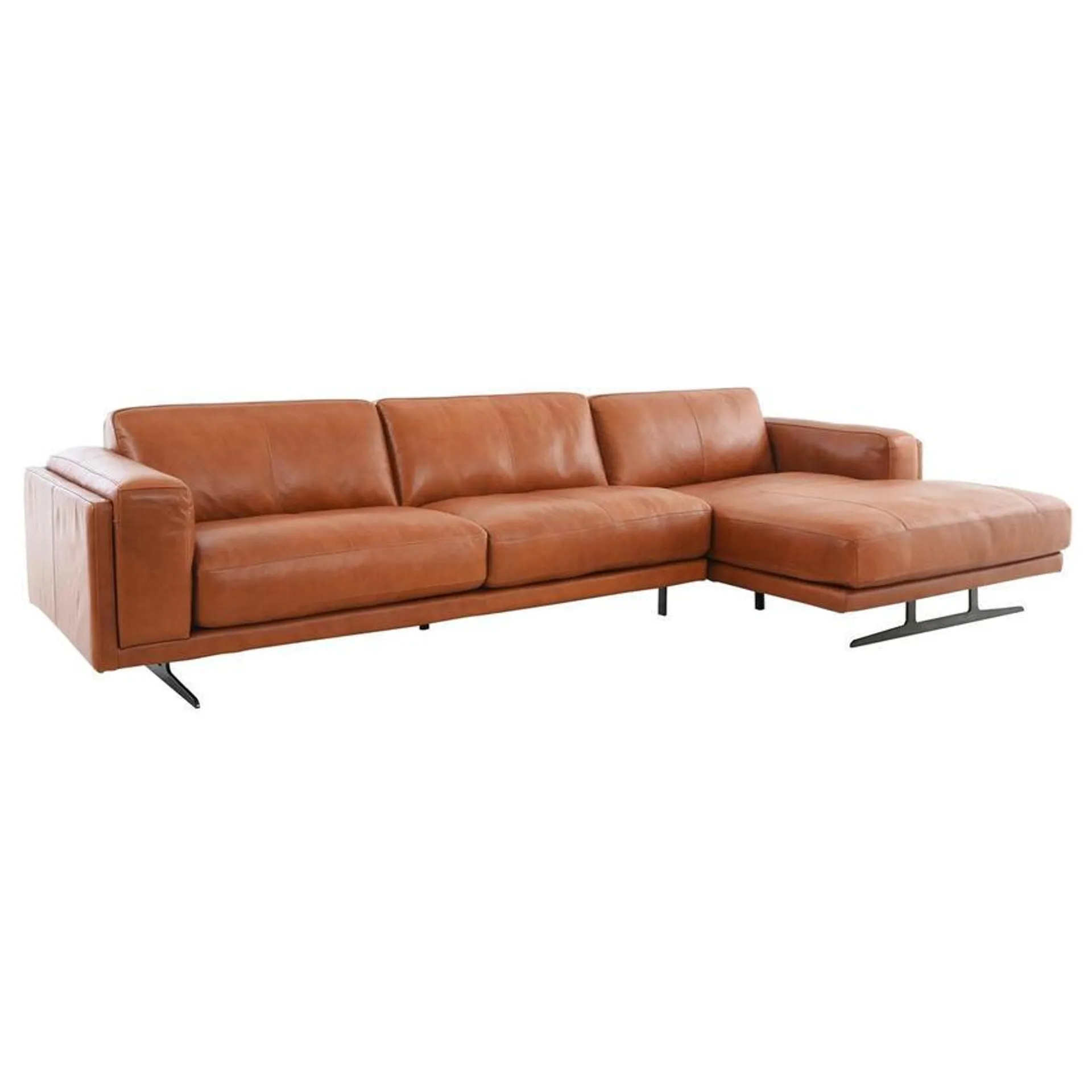 Leather Sofa w/Right Chaise