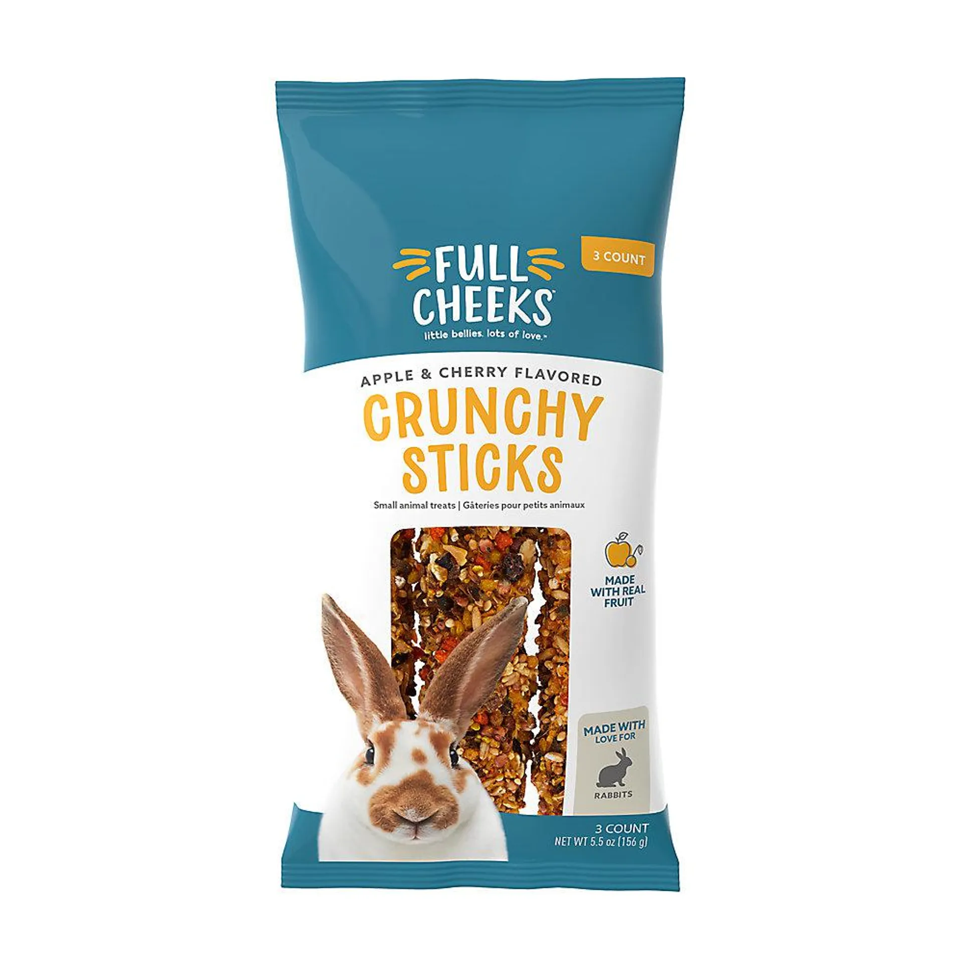 Full Cheeks ™ Rabbit Crunchy Sticks - Apple & Cherry