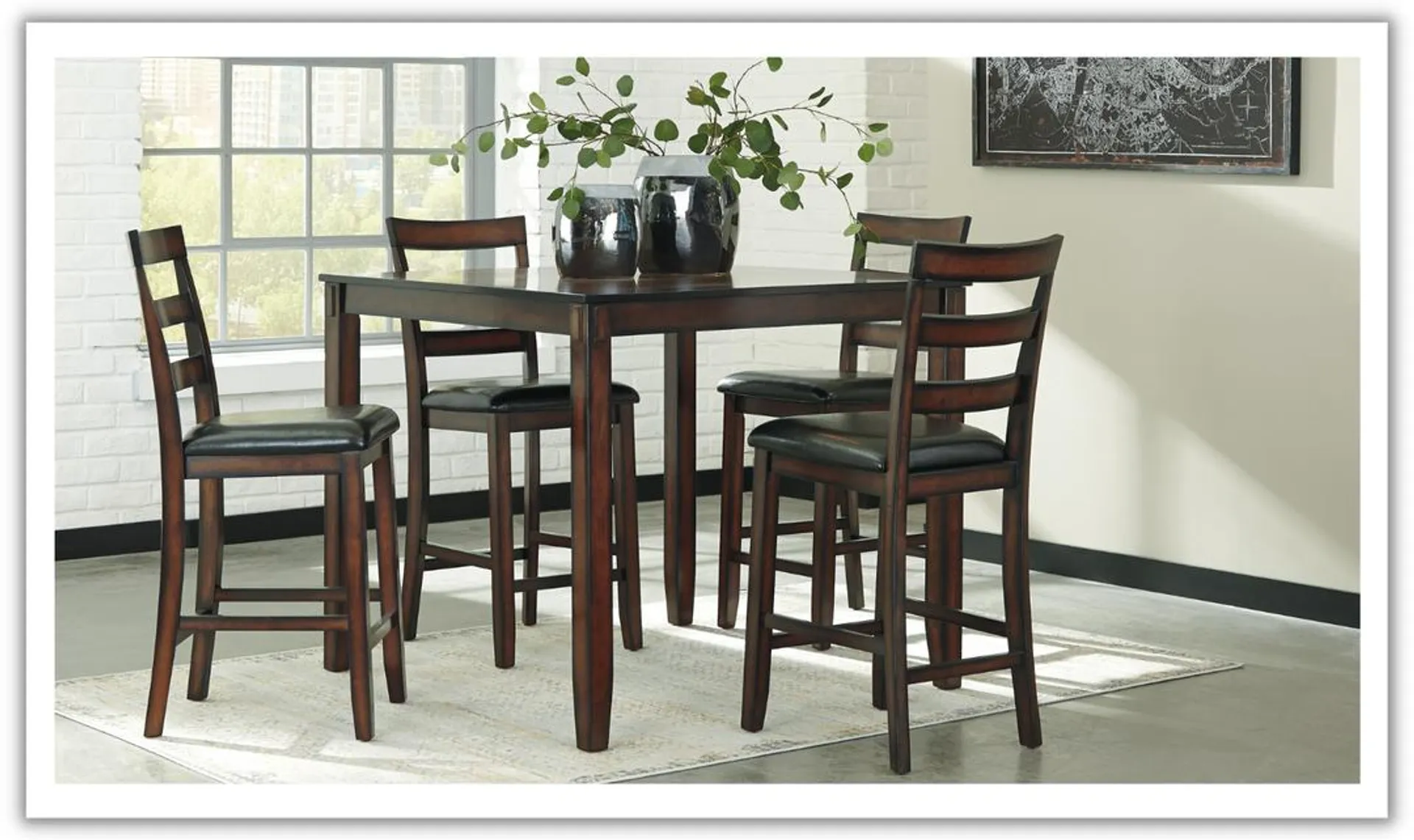 Ashley Coviar Dining Sets in Brown Finish