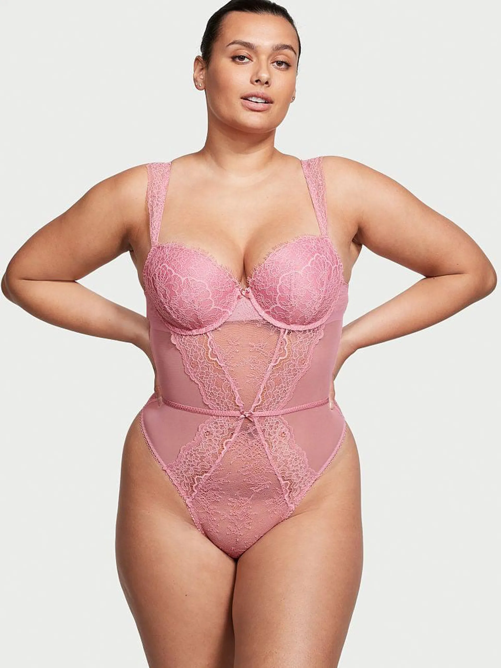 Lightly Lined Demi Lace Teddy