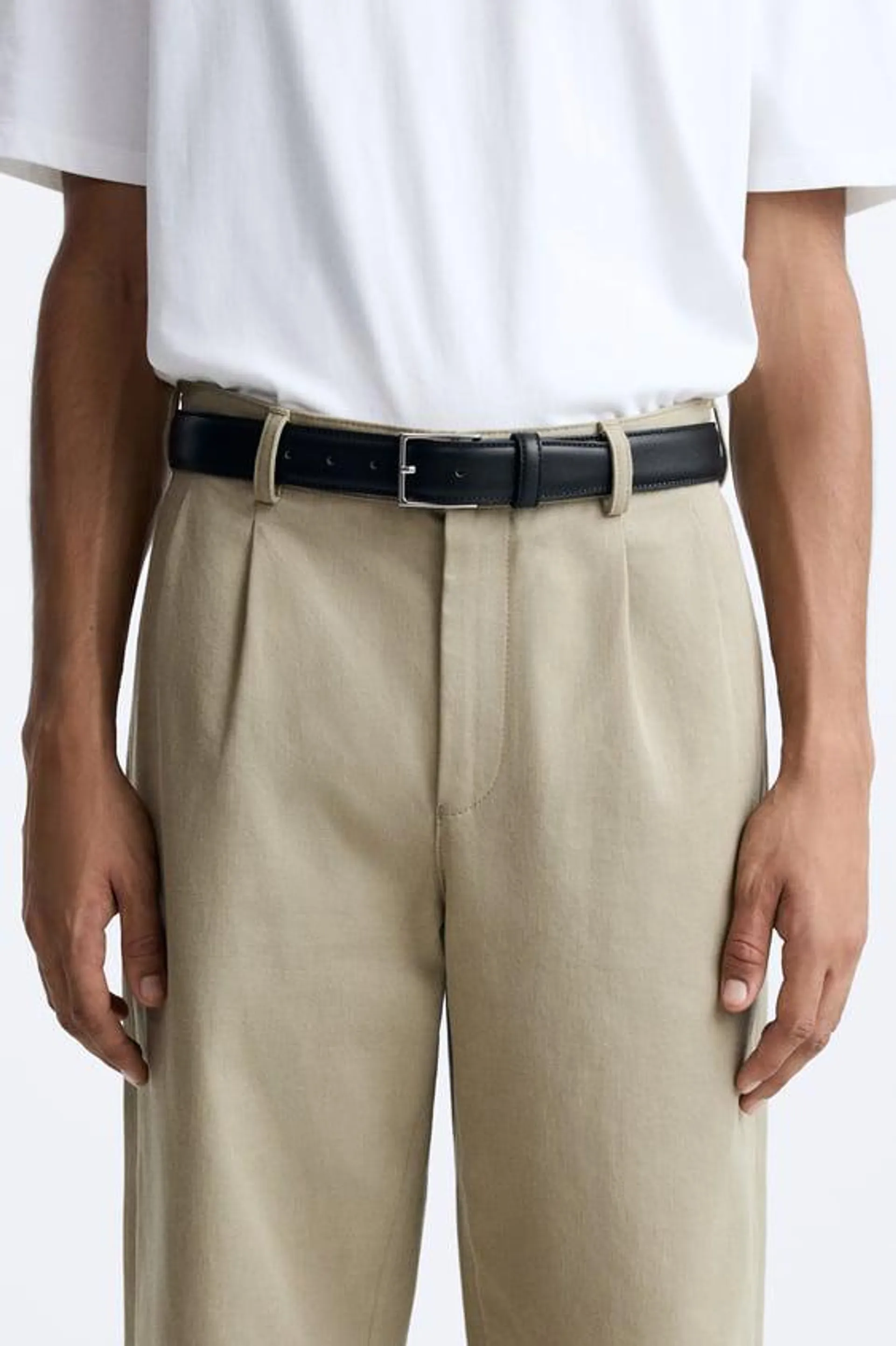 TOPSTITCH LEATHER BELT