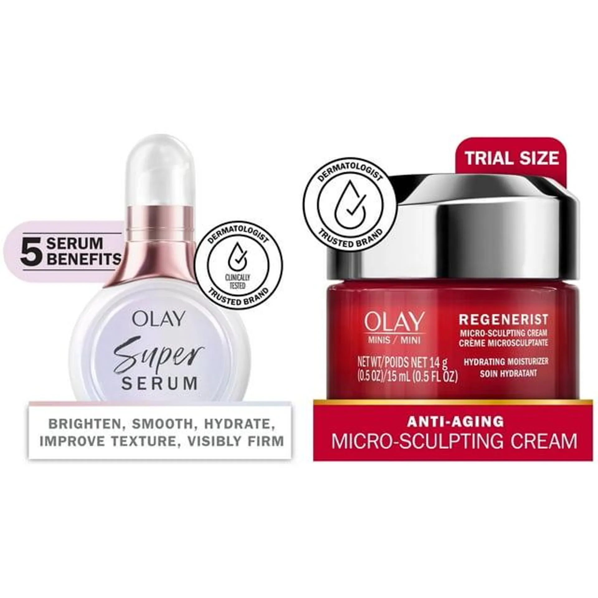 Olay Mini Super Serum & Regenerist Micro-Sculpt Cream Bundle