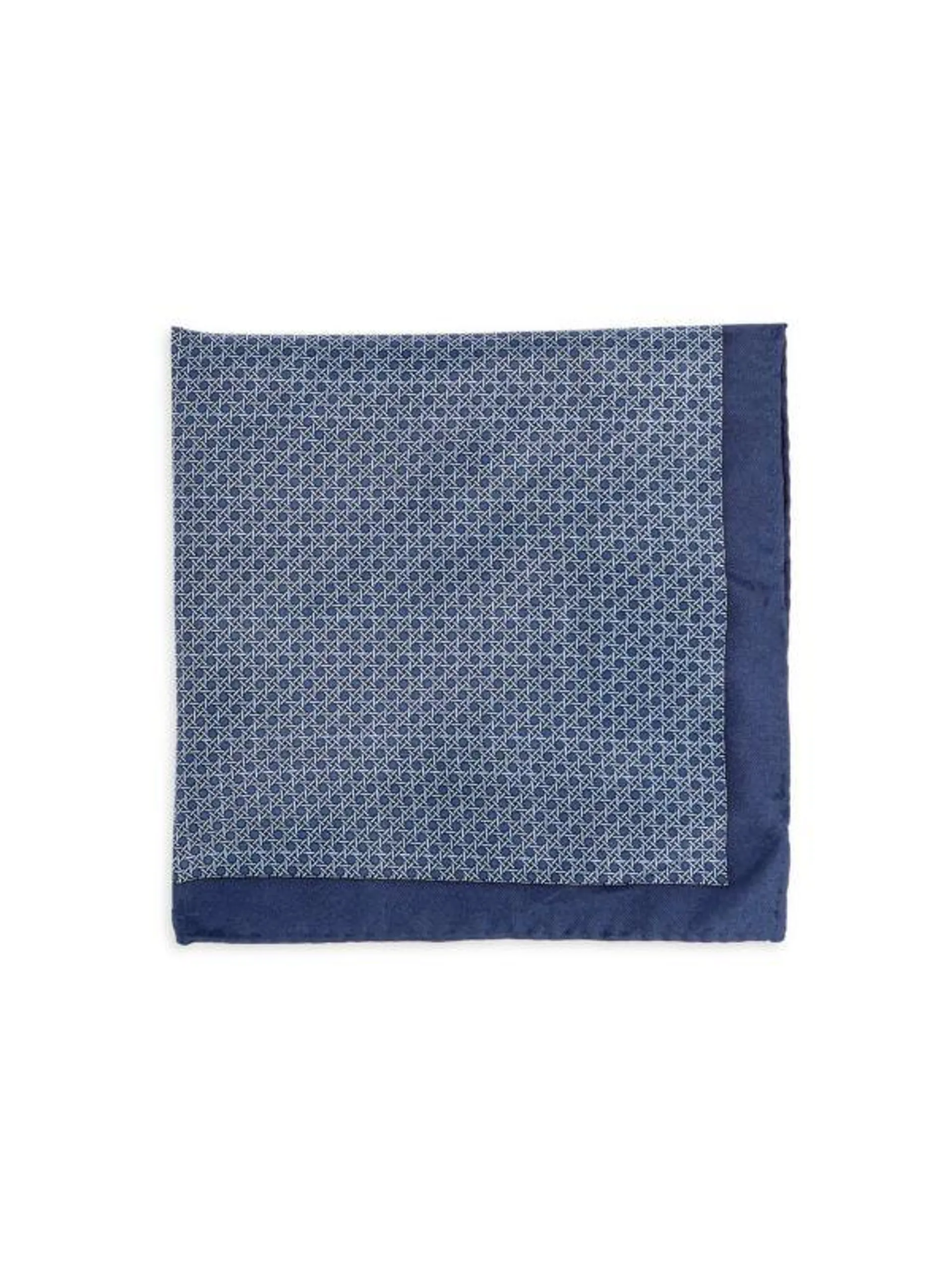 Geometric Print Silk Pocket Square