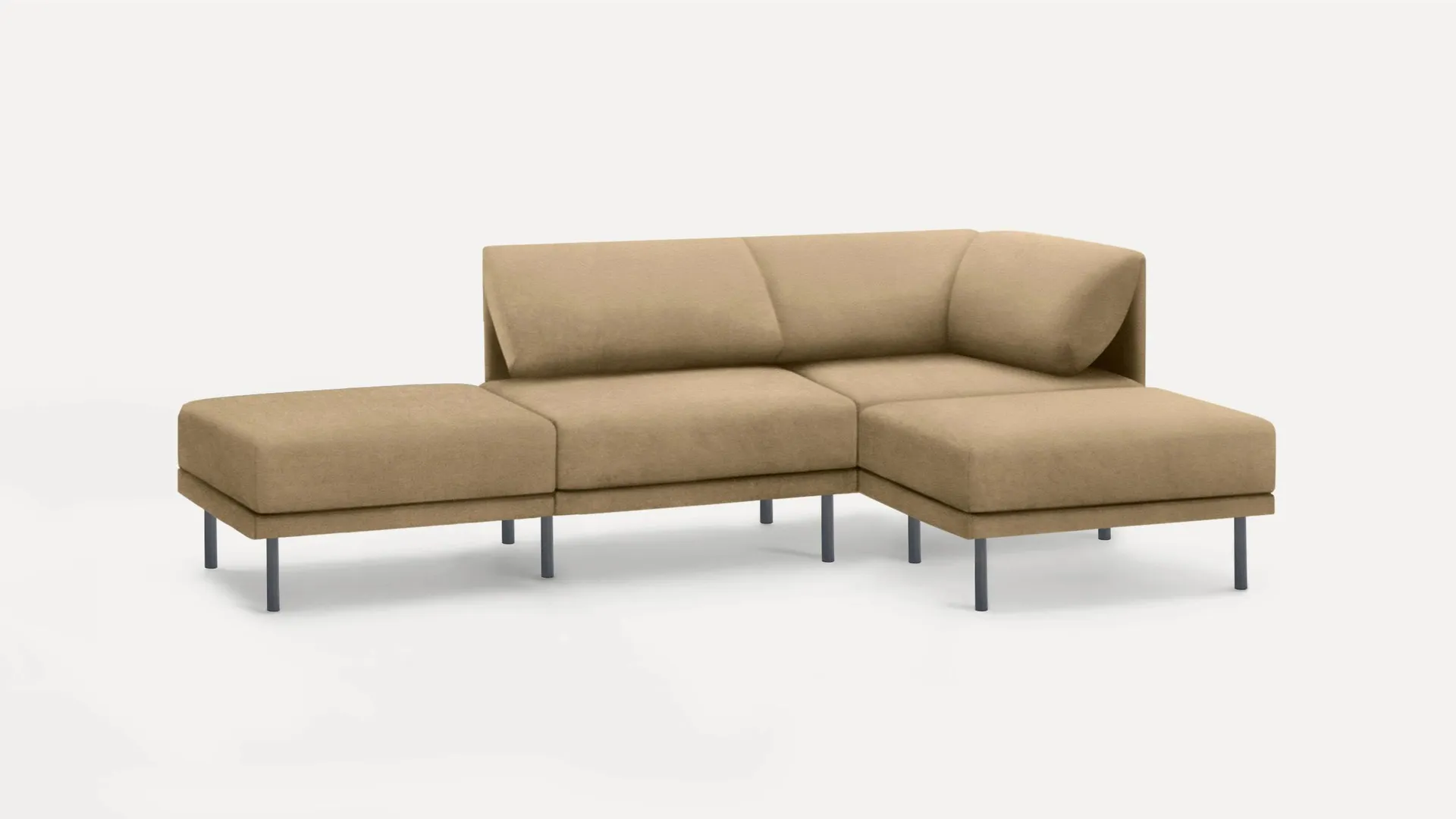 Range 4-Piece Open Sectional Double Lounger