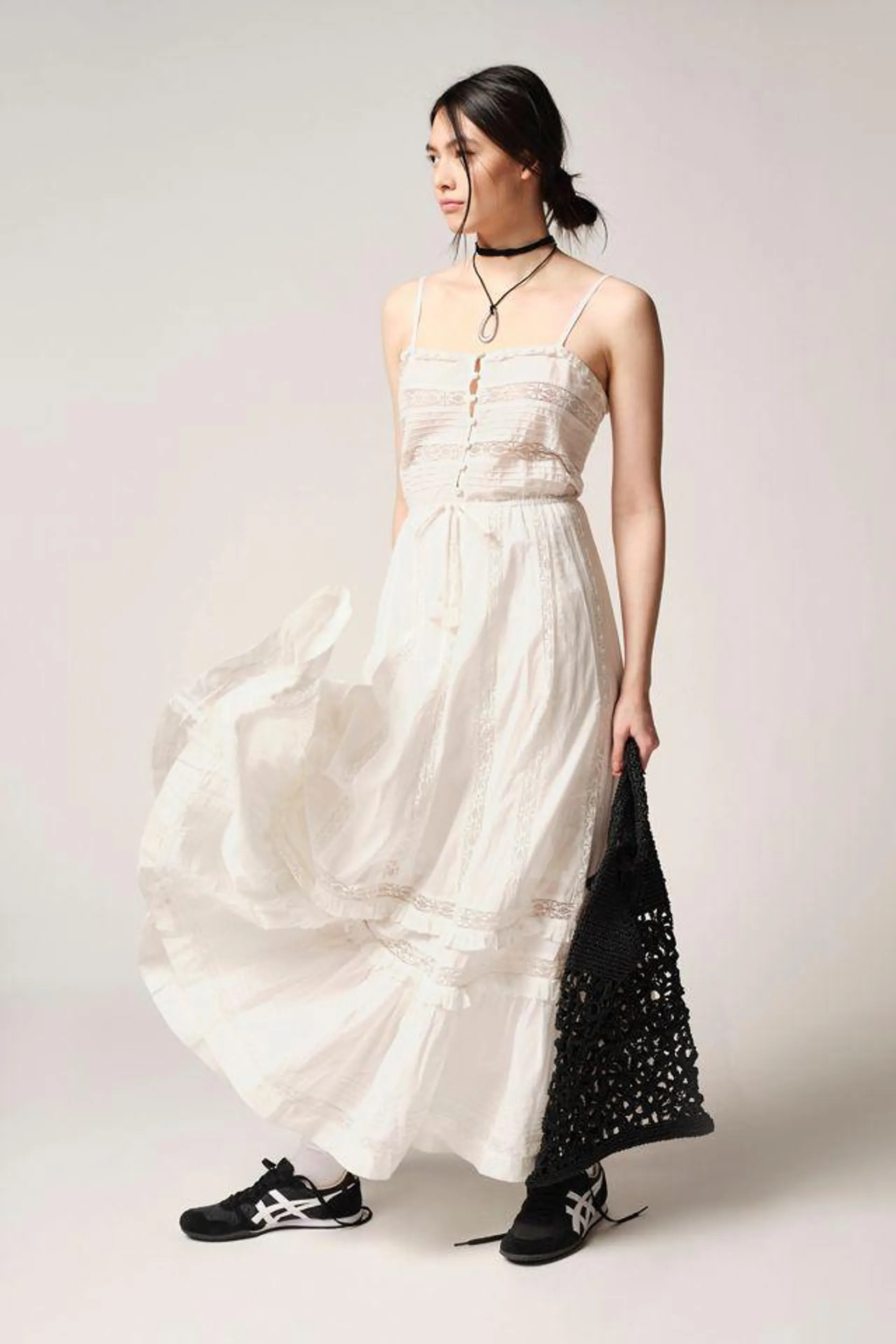 UO Antoinette Lace-Inset Maxi Dress