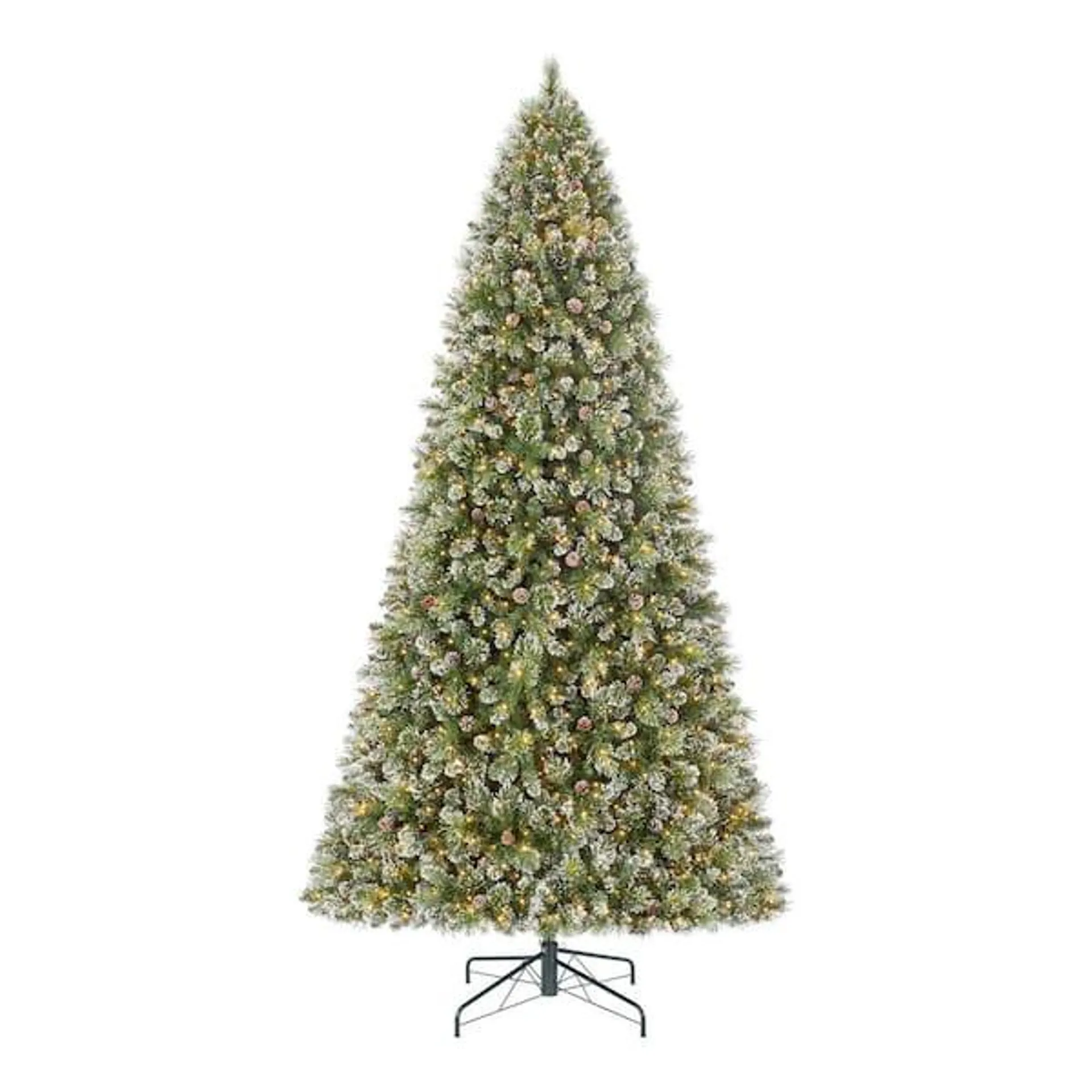 12 ft. Pre-Lit LED Sparkling Amelia Frosted Pine Artificial Christmas Tree