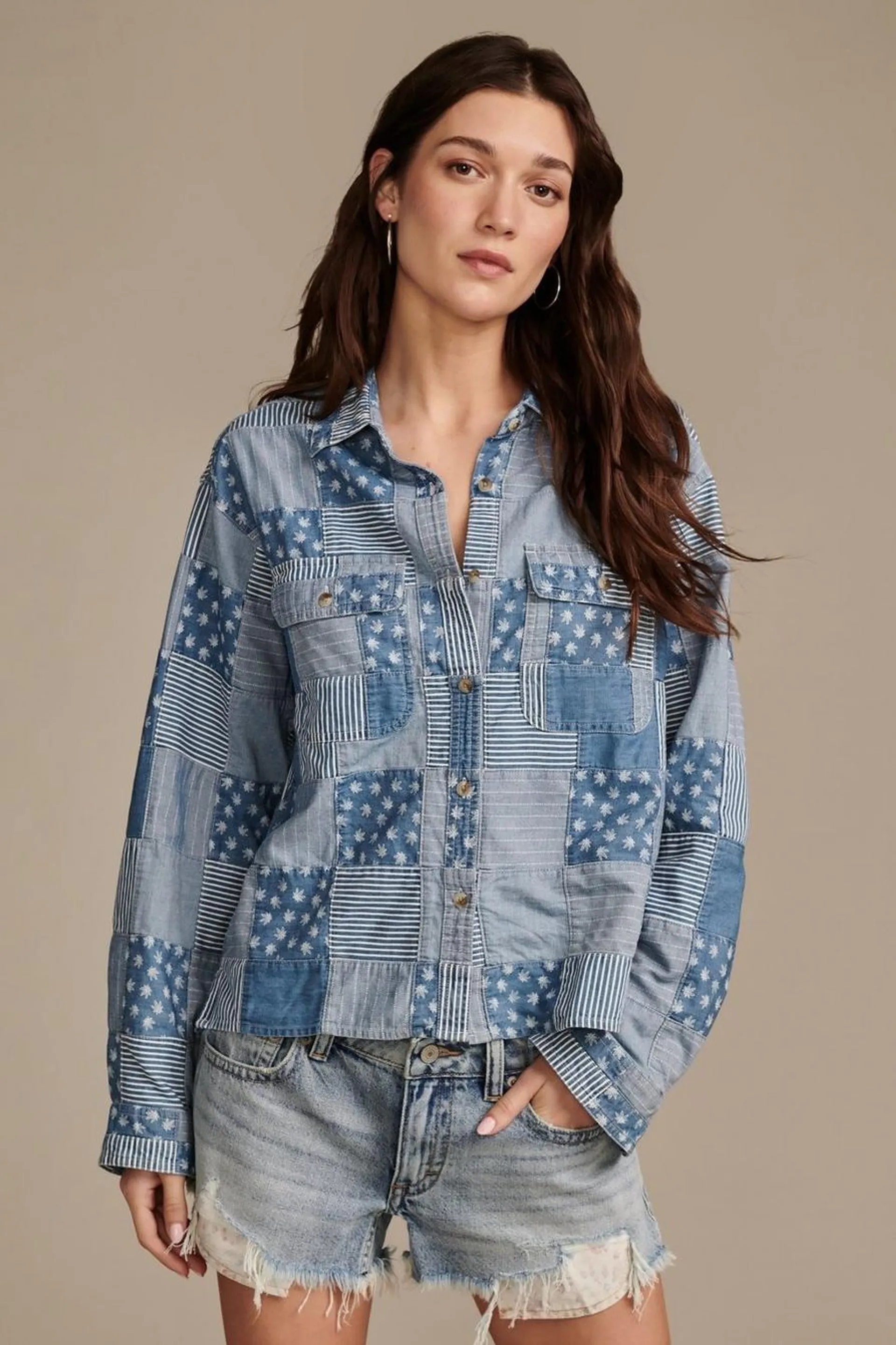 highest quality patchwork button down