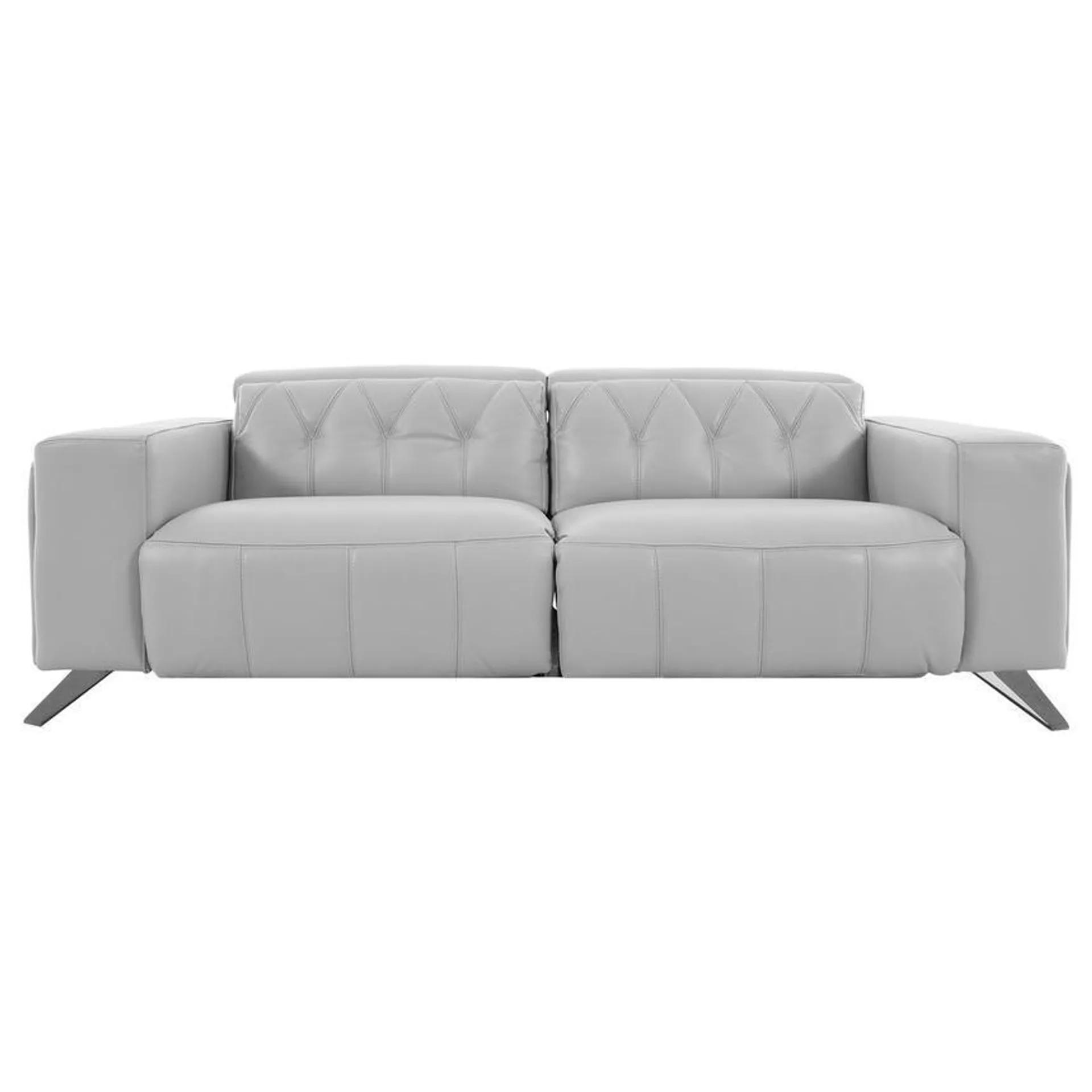 Anchi Silver Leather Power Reclining Sofa