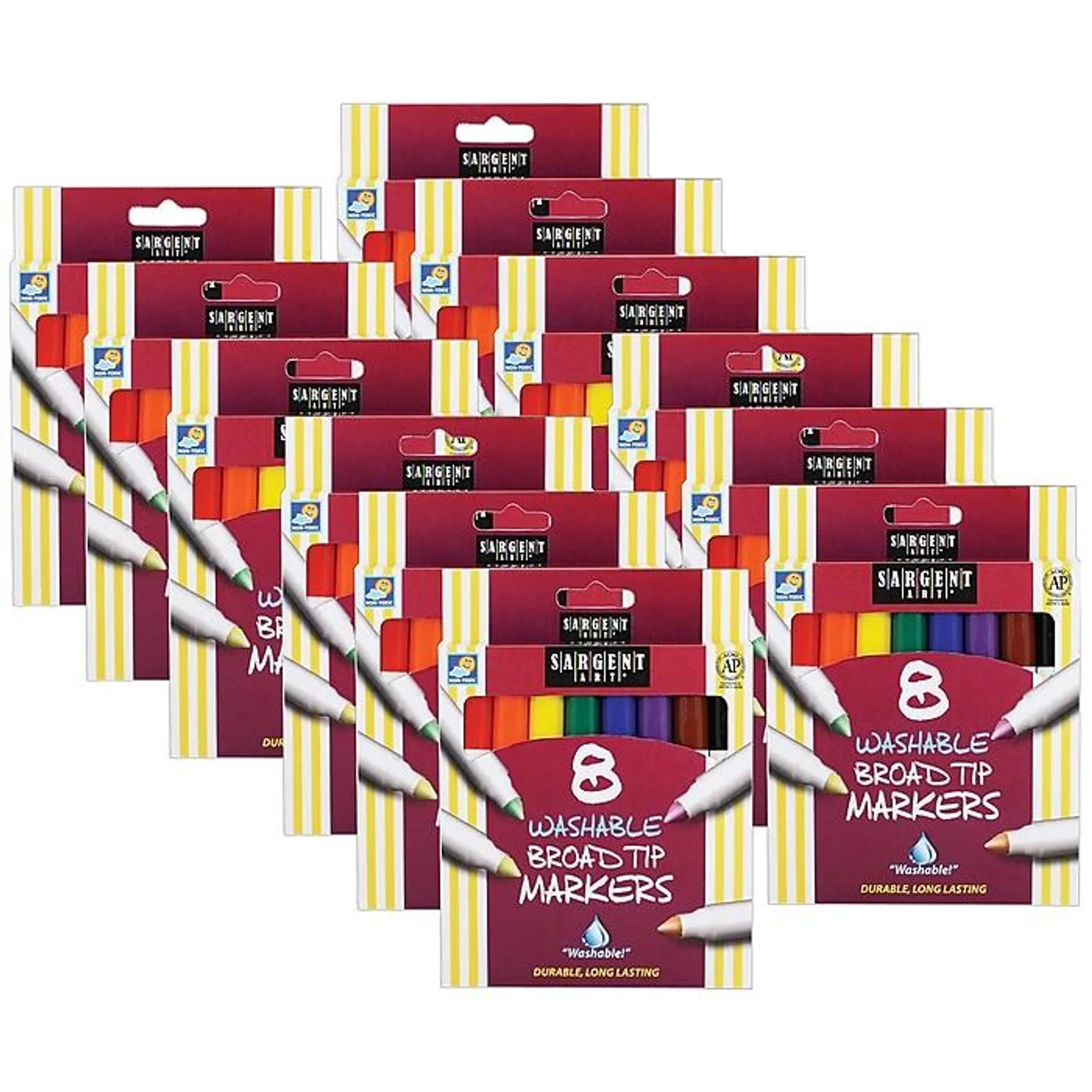 Broad Tip, Assorted, 8/Pack, 12 Packs (SAR221550-12)