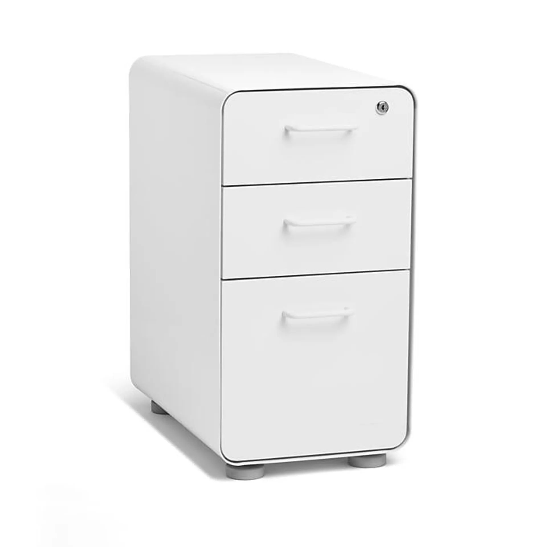 Poppin White Slim Stow 3-Drawer Vertical File Cabinet,