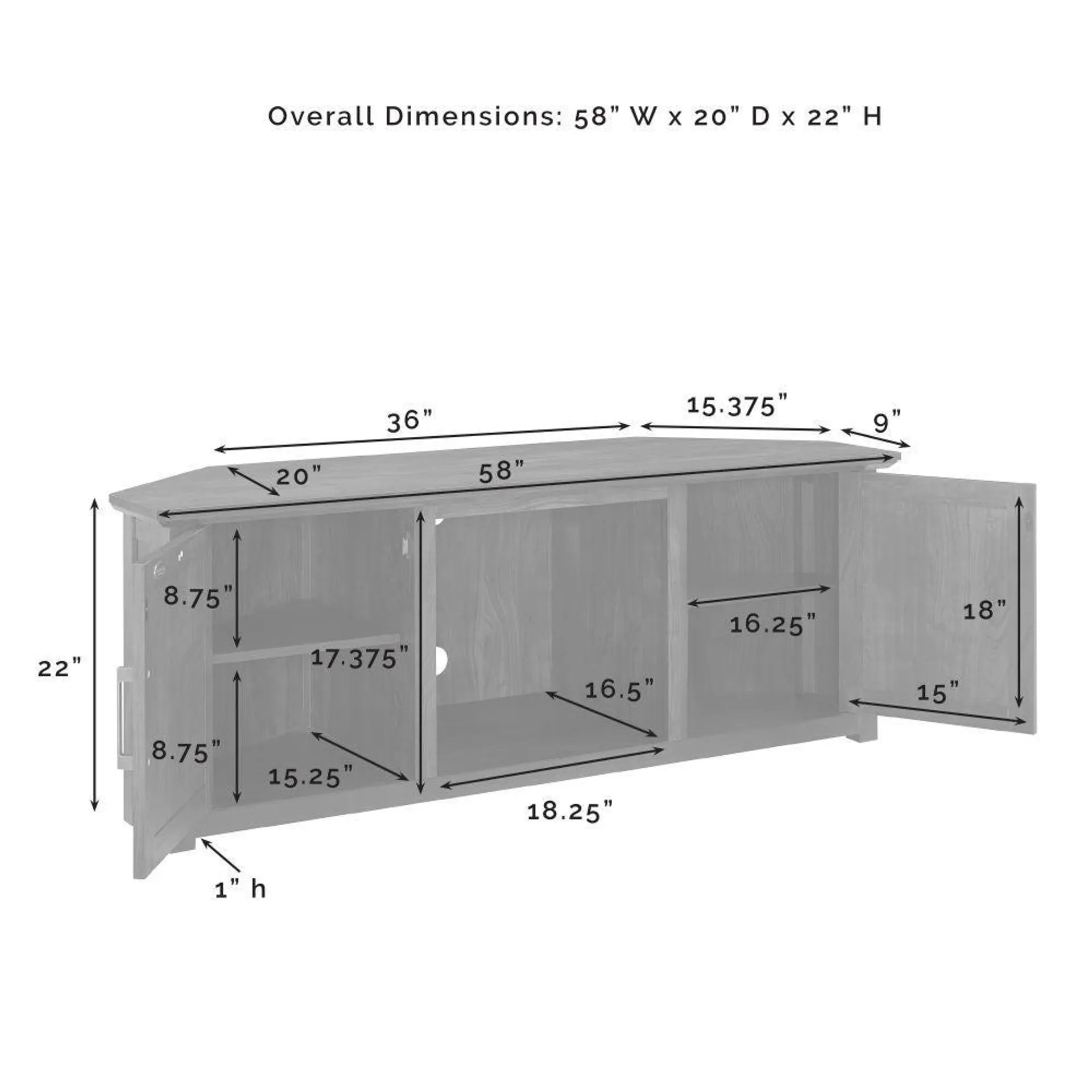 Camden Corner Fireplace Tv Stand For 65+ Inch Tv