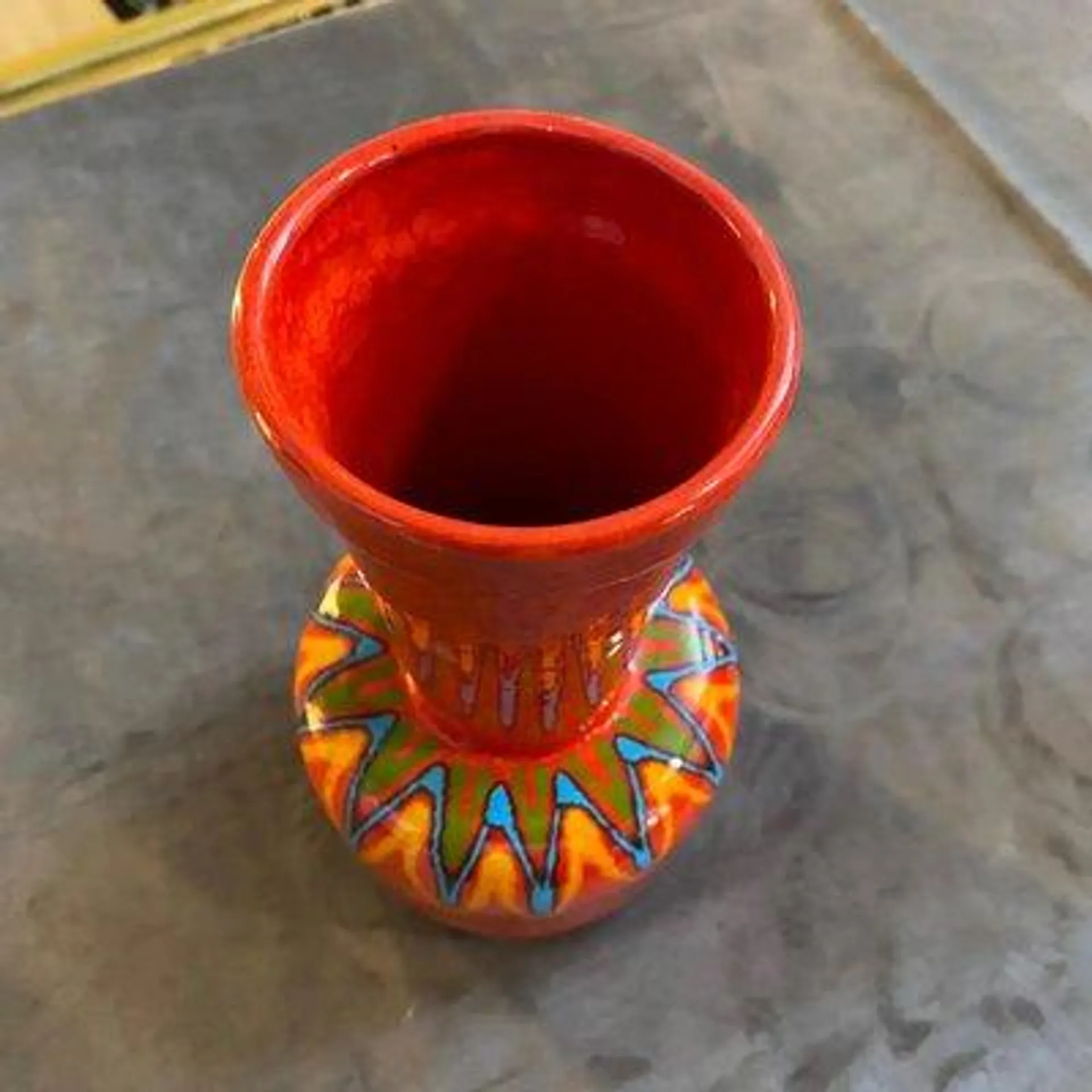 Mid-Century Modern Hand-Painted Ceramic San Marino Vase