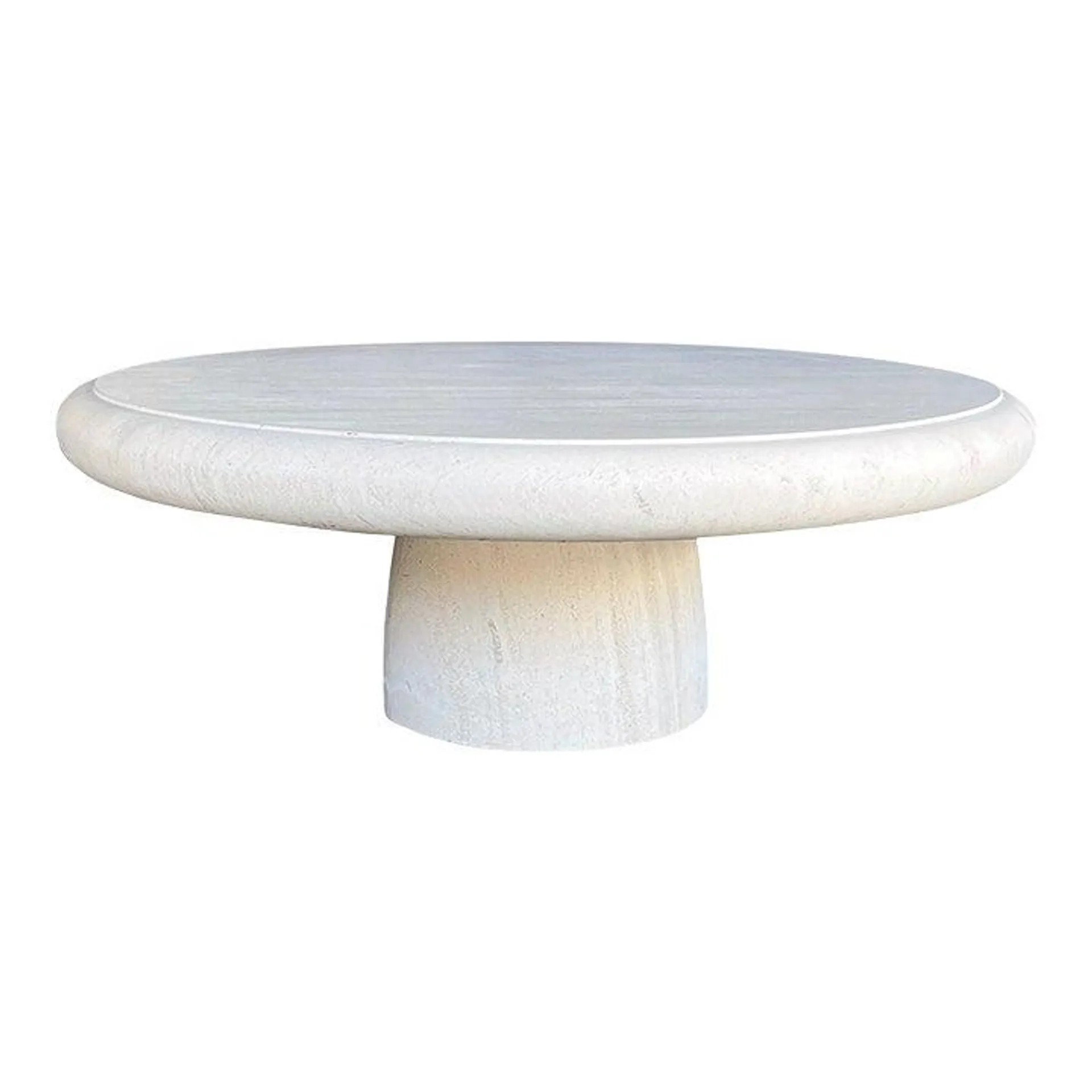 Carved French Limestone Round Coffee/Cocktail Table