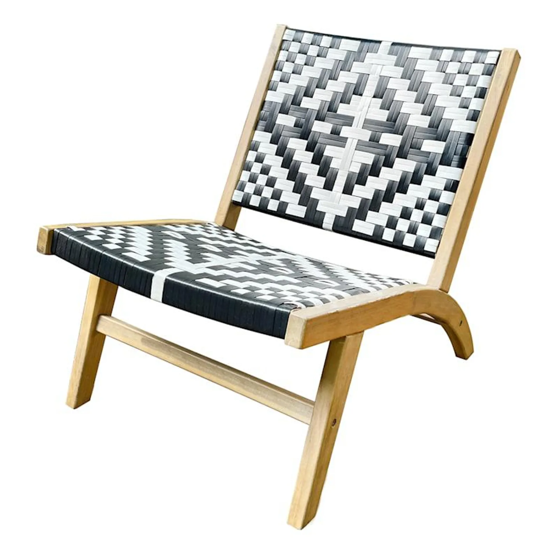 Maya Black & White Armless Outdoor Chair