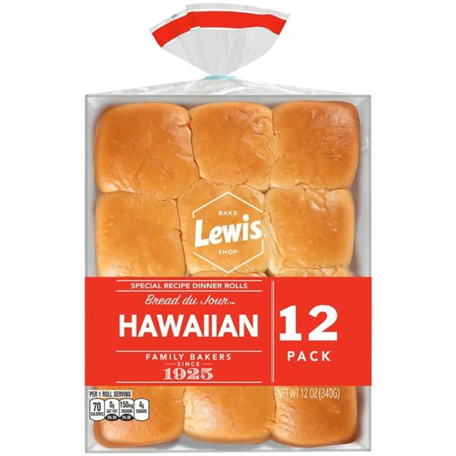 Lewis Bake Shop Hawaiian Special Recipe Bread du Jour Hawaiian Special Recipe Dinner Rolls