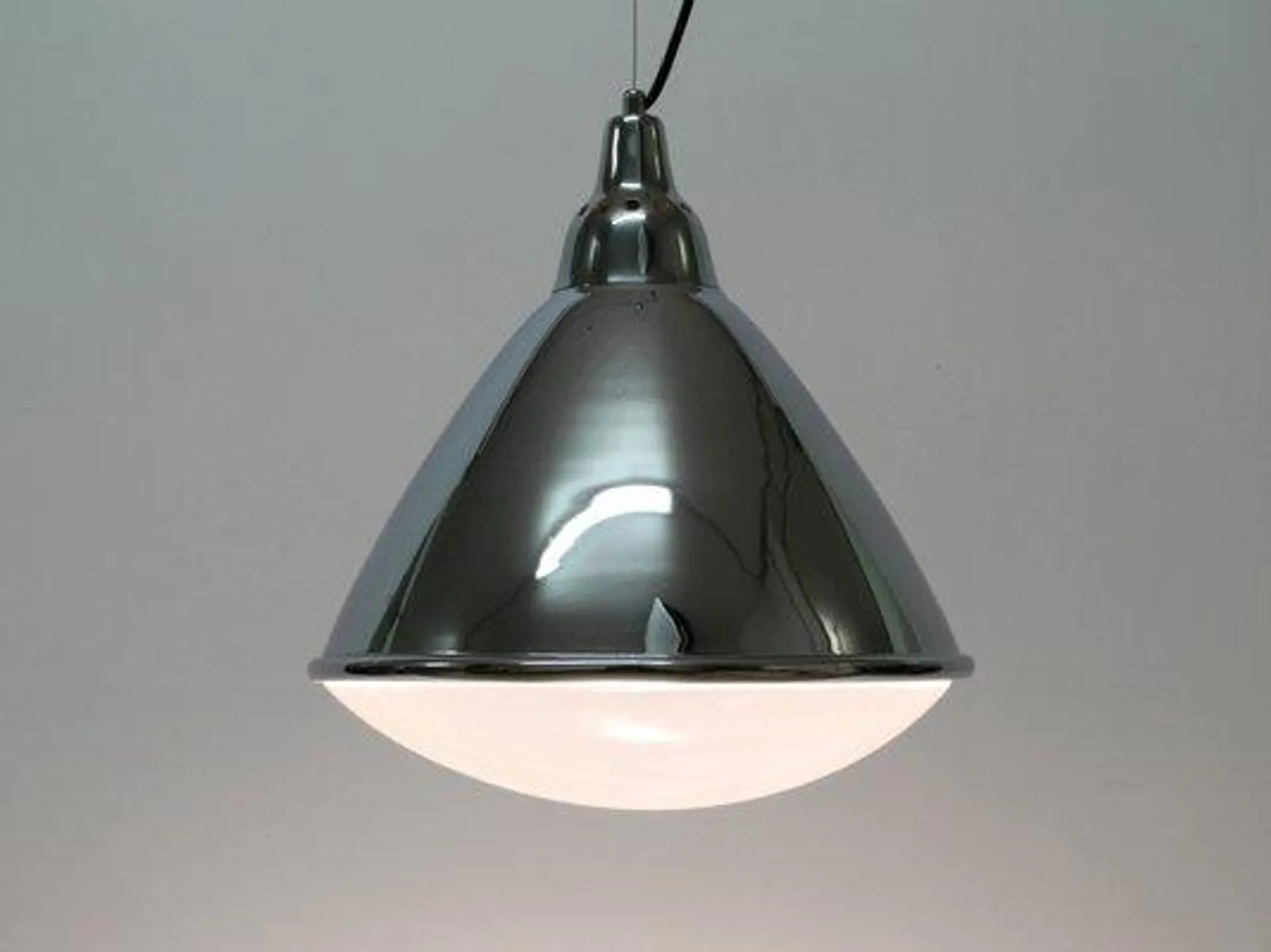 Large Pendant Lamp Headlight in Chrome-Plated Sheet Steel by Ingo Maurer, 1960s