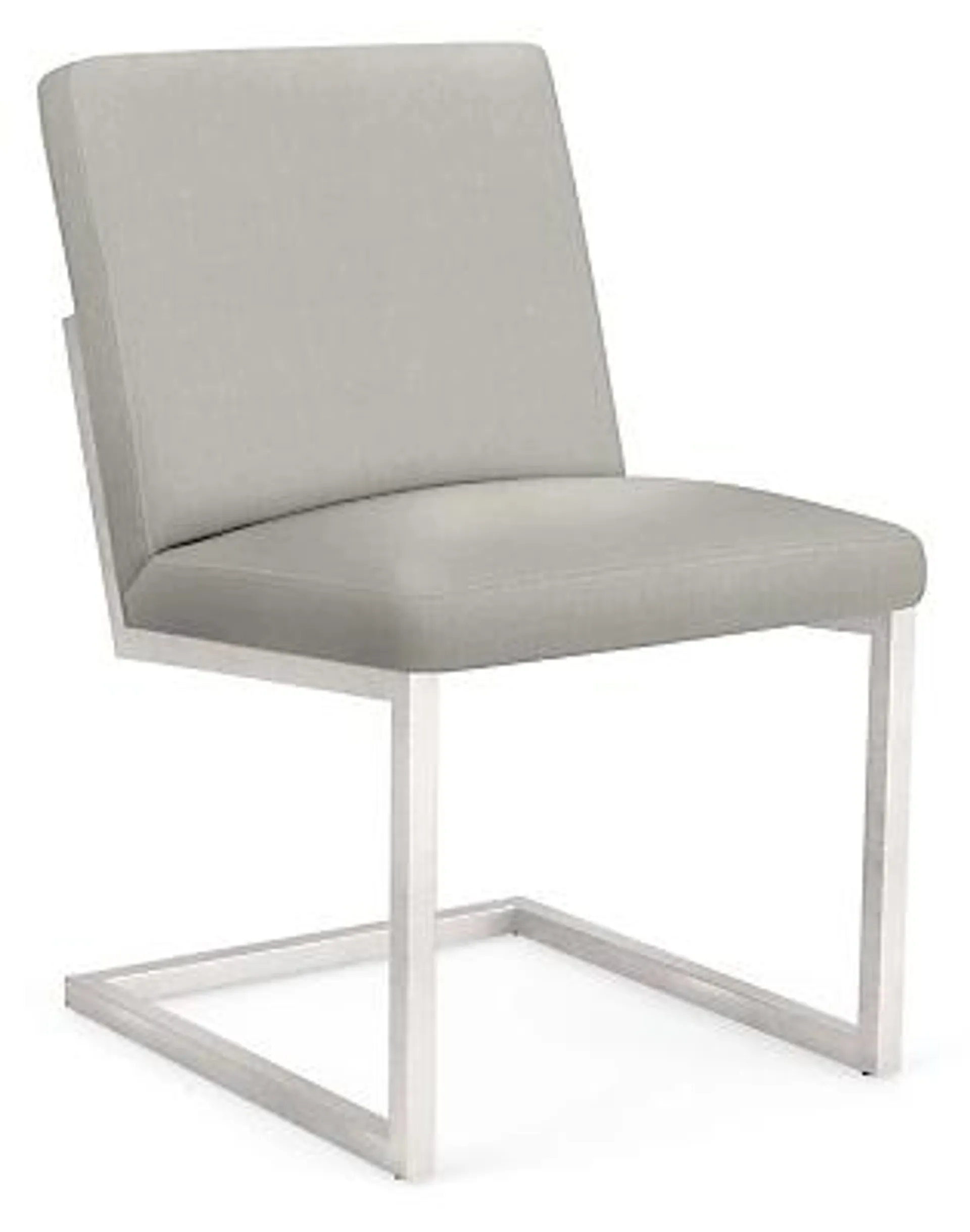 Finn Side Chair in Mist Grey with Stainless Steel Frame