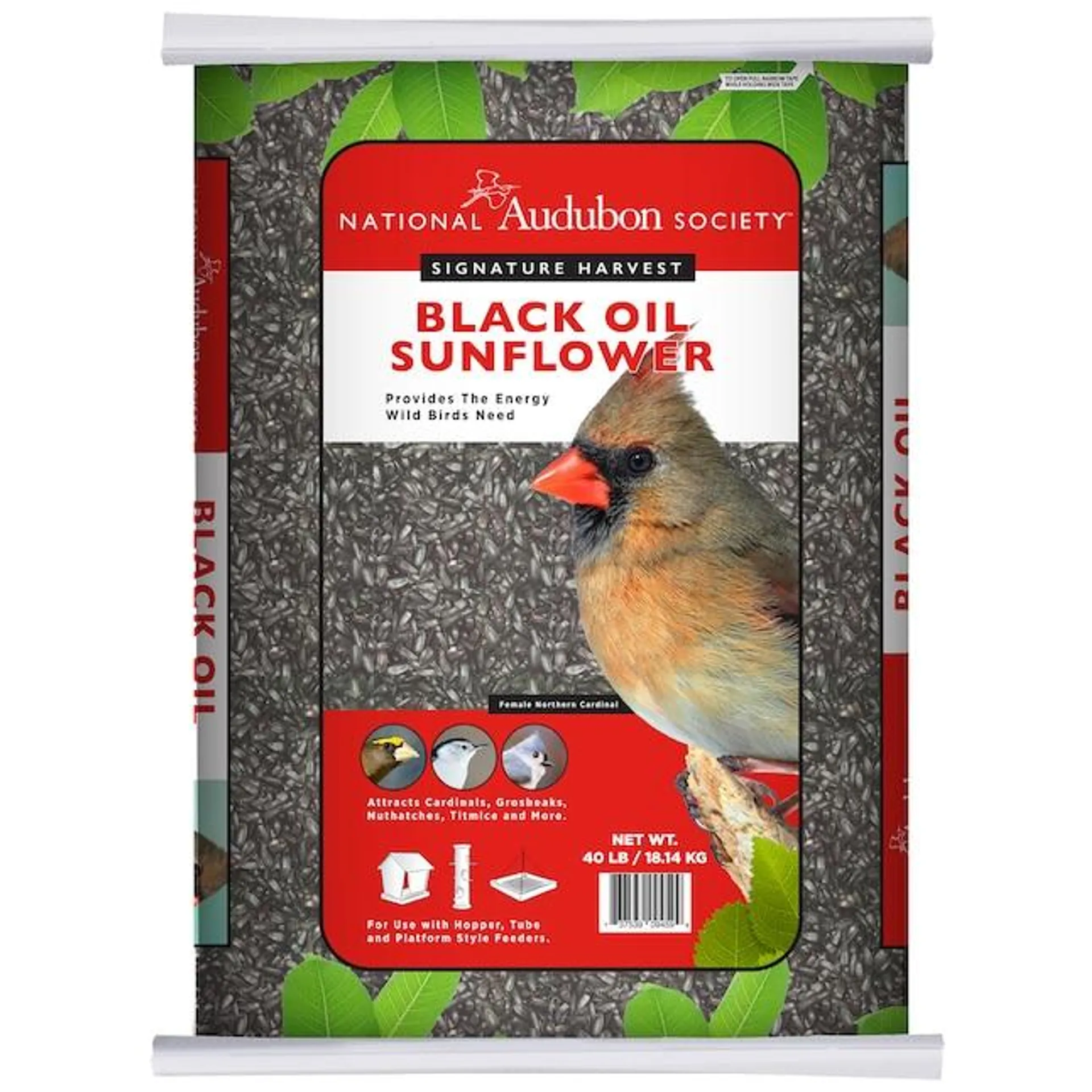 National Audubon Society Black Oil Sunflower Seed Black Oil Sunflower Bird Seed 40-lb