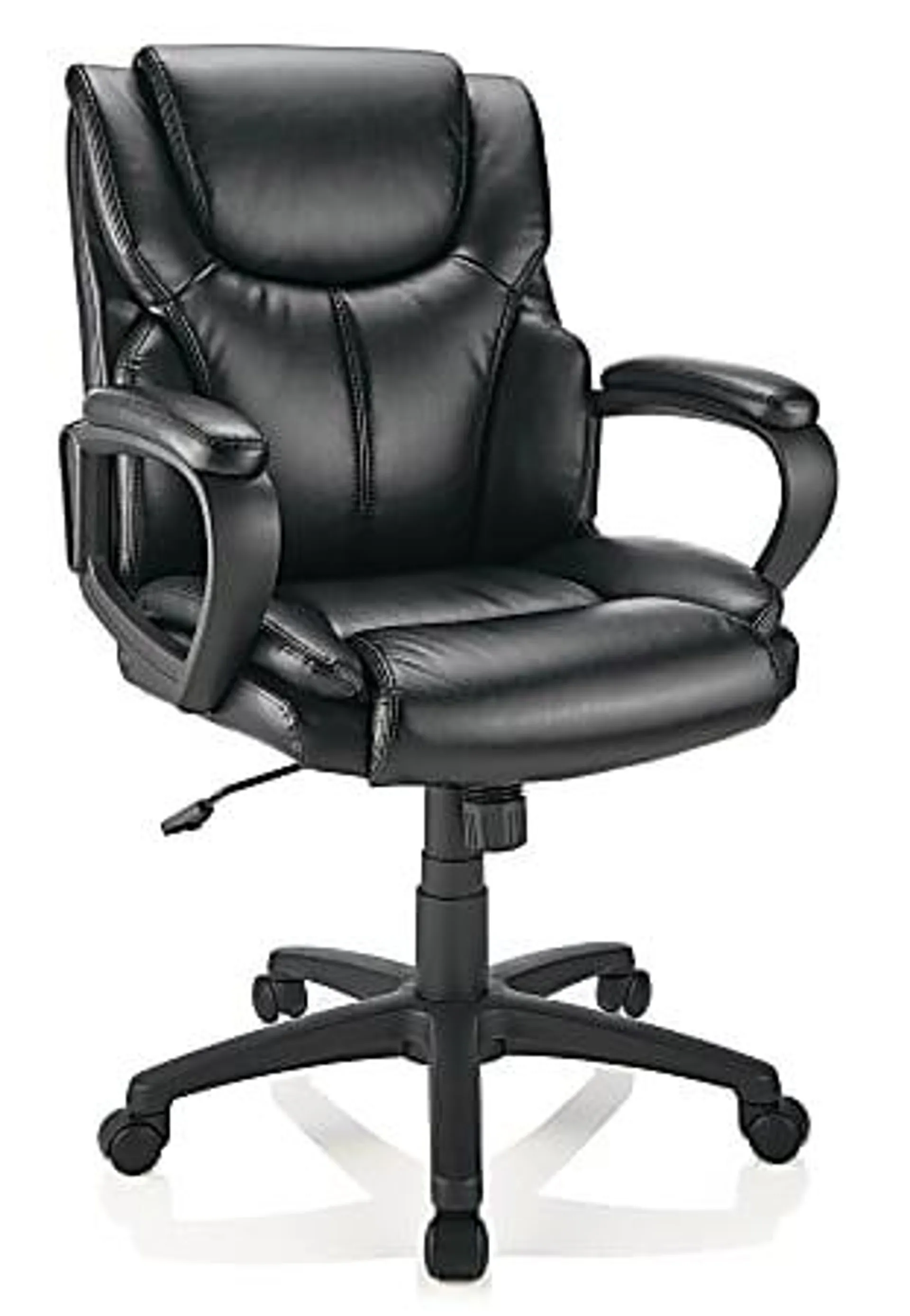 Realspace® Mayhart Vinyl Mid-Back Task Office Chair, Black, BIFMA Compliant