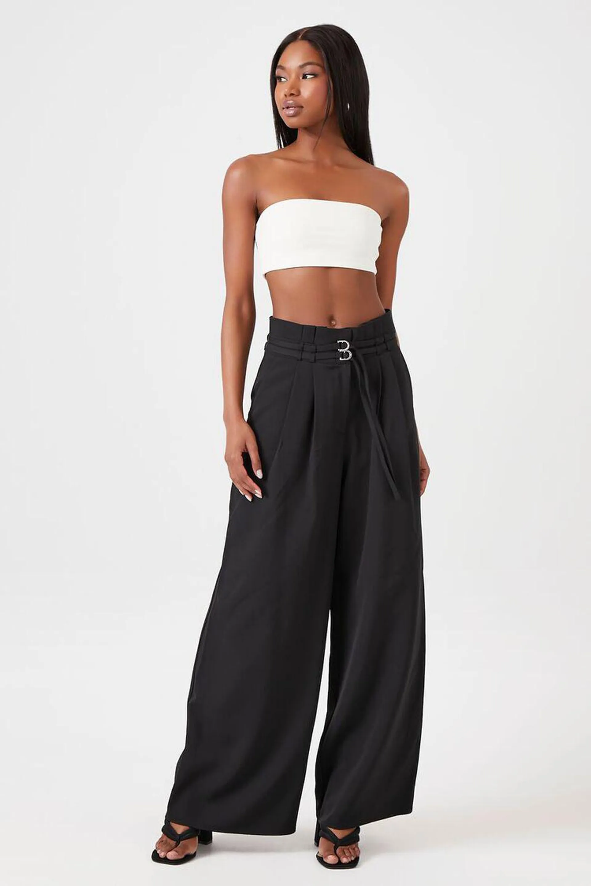 Paperbag Wide-Leg Pants