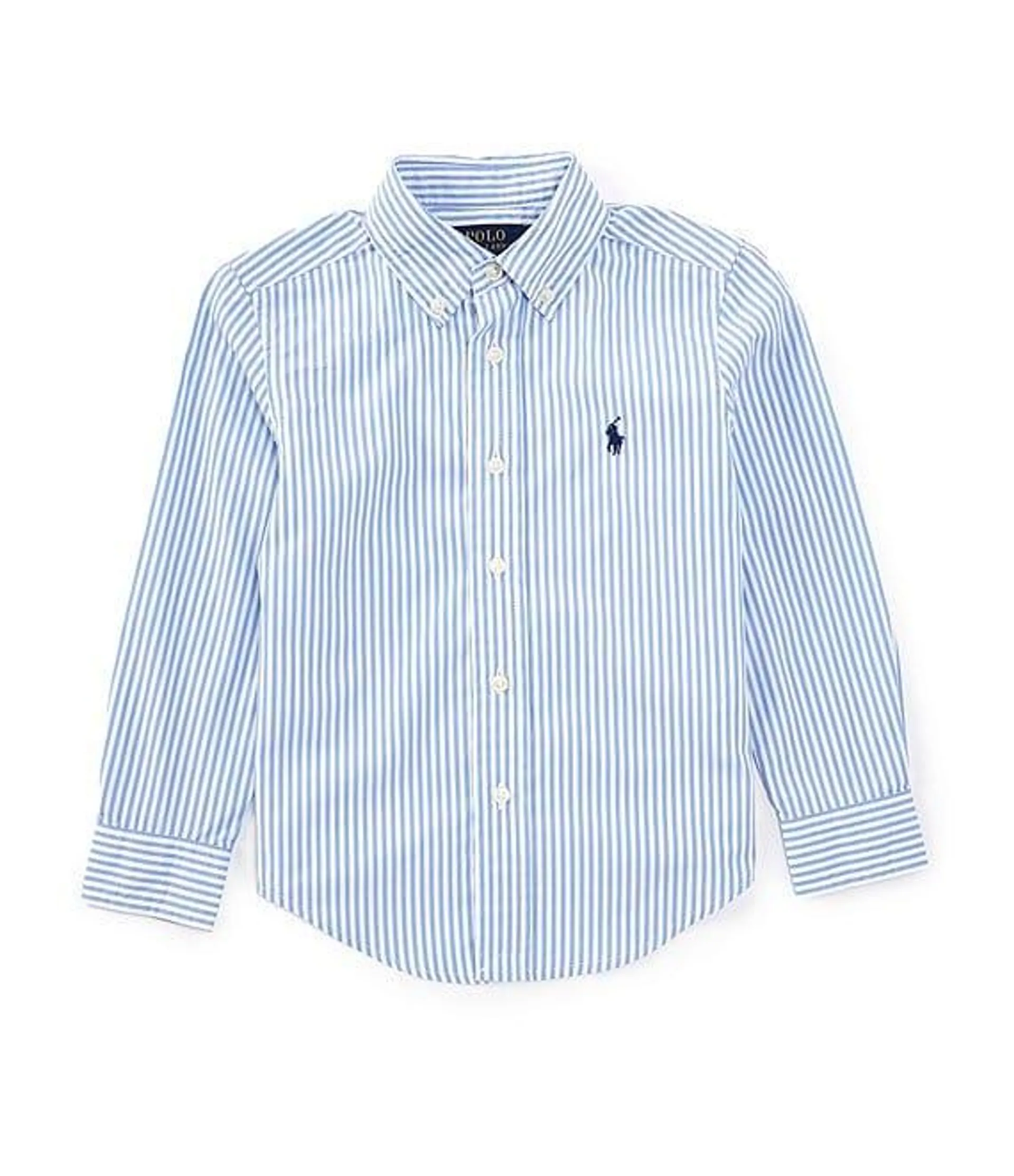 Little Boys 2T-7 Classic Long Sleeve Striped Poplin Shirt