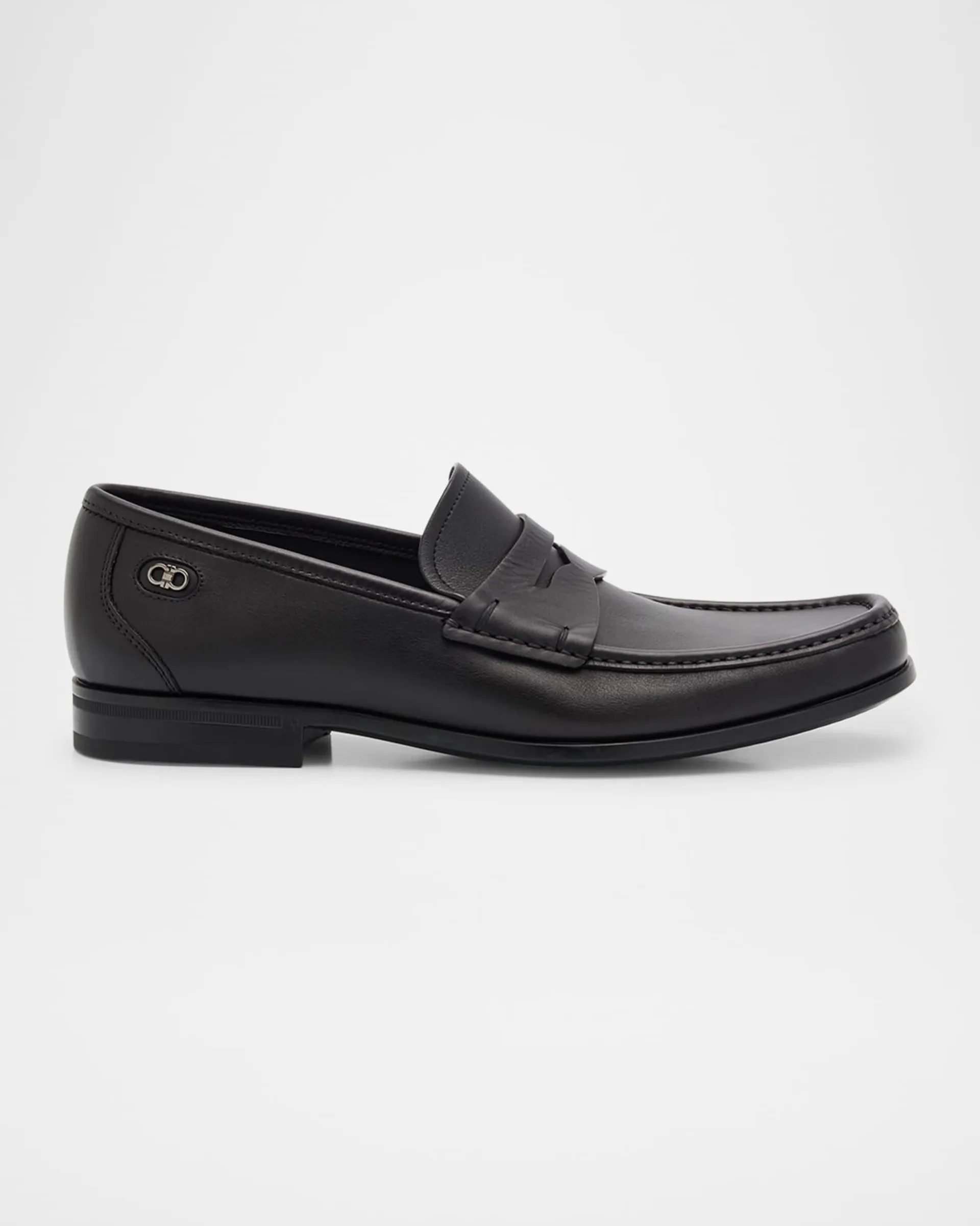 Men's Athen Leather Moc-Toe Penny Loafers