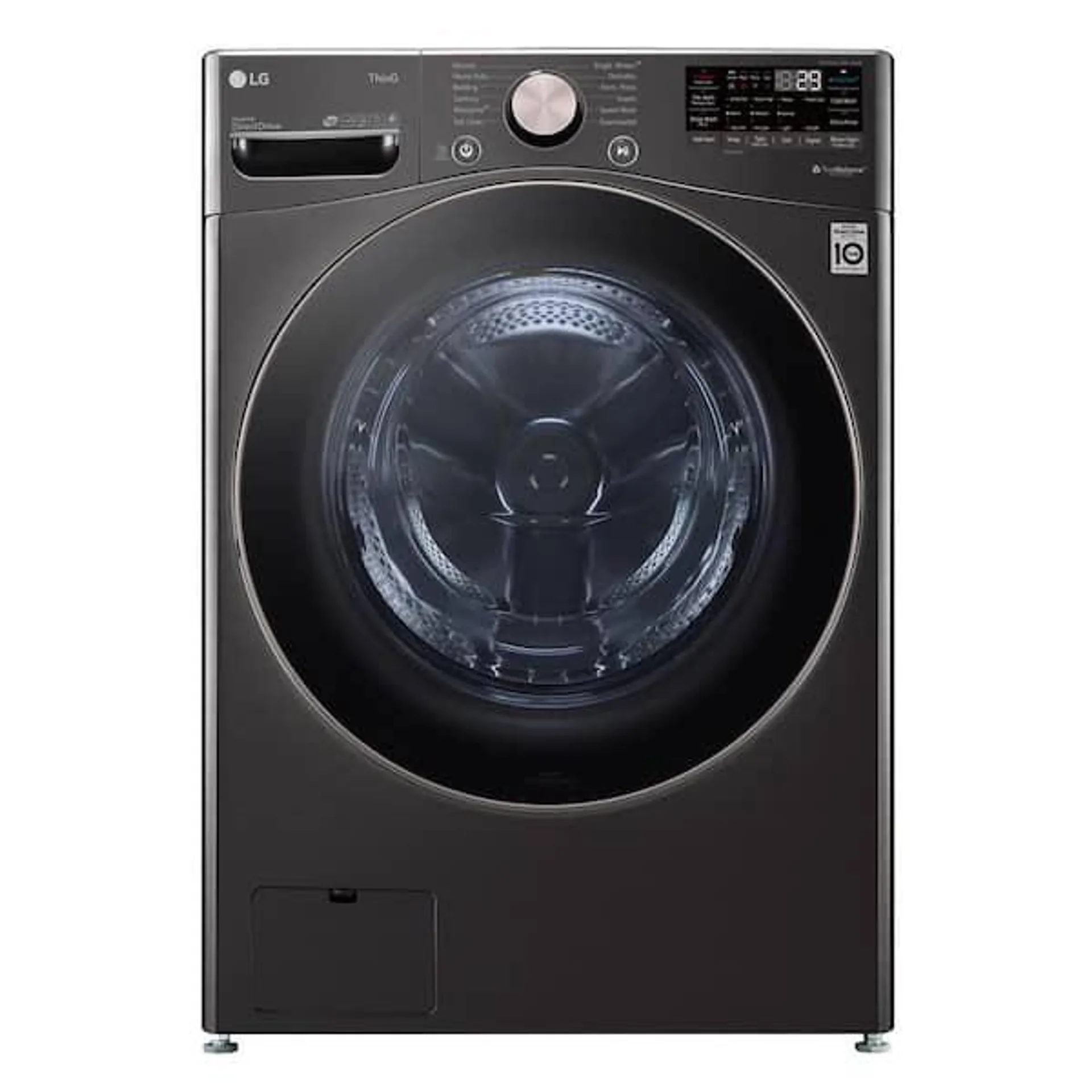 4.5 cu. ft. Large Capacity High Efficiency Stackable Smart Front Load Washer with TurboWash360 and Steam in Black Steel