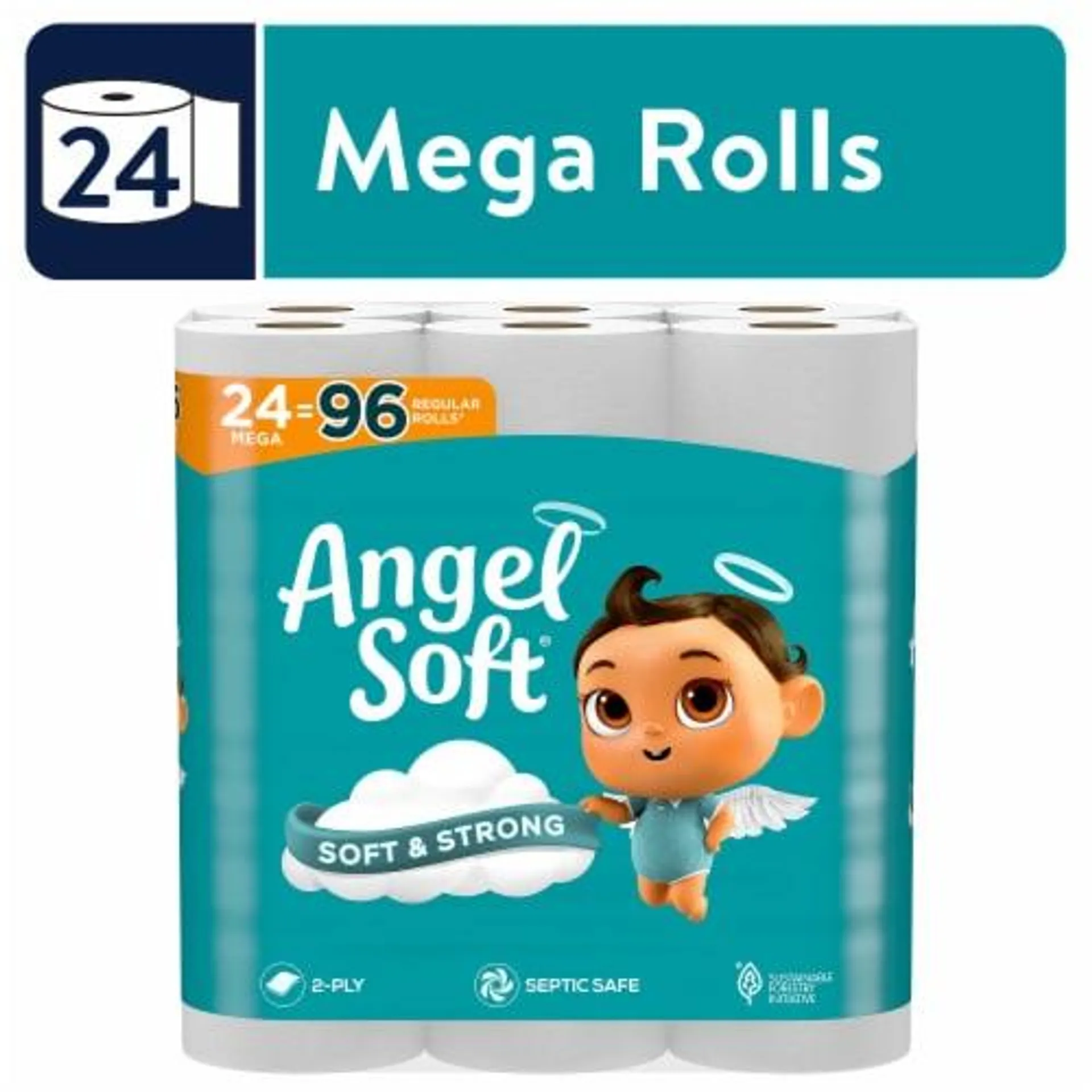 Angel Soft® Mega 2-Ply Toilet Paper Mega Rolls