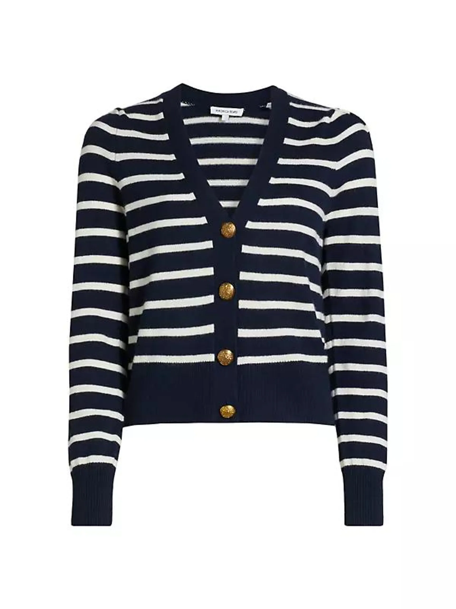 Solene Striped Cashmere Cardigan