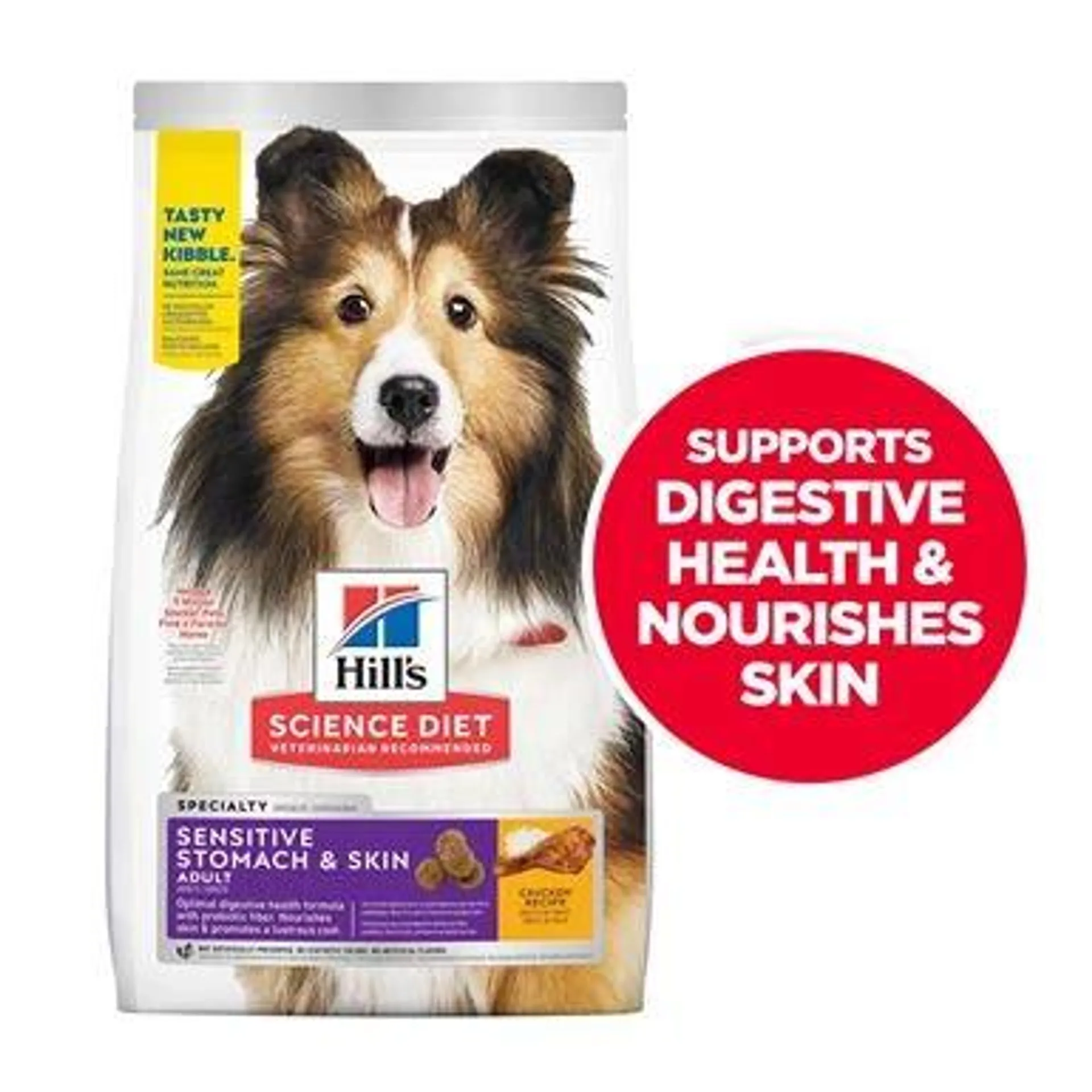 Hill's Science Diet Adult Sensitive Stomach & Skin Dry Dog Food, Chicken Recipe, 15.5 Pound Bag