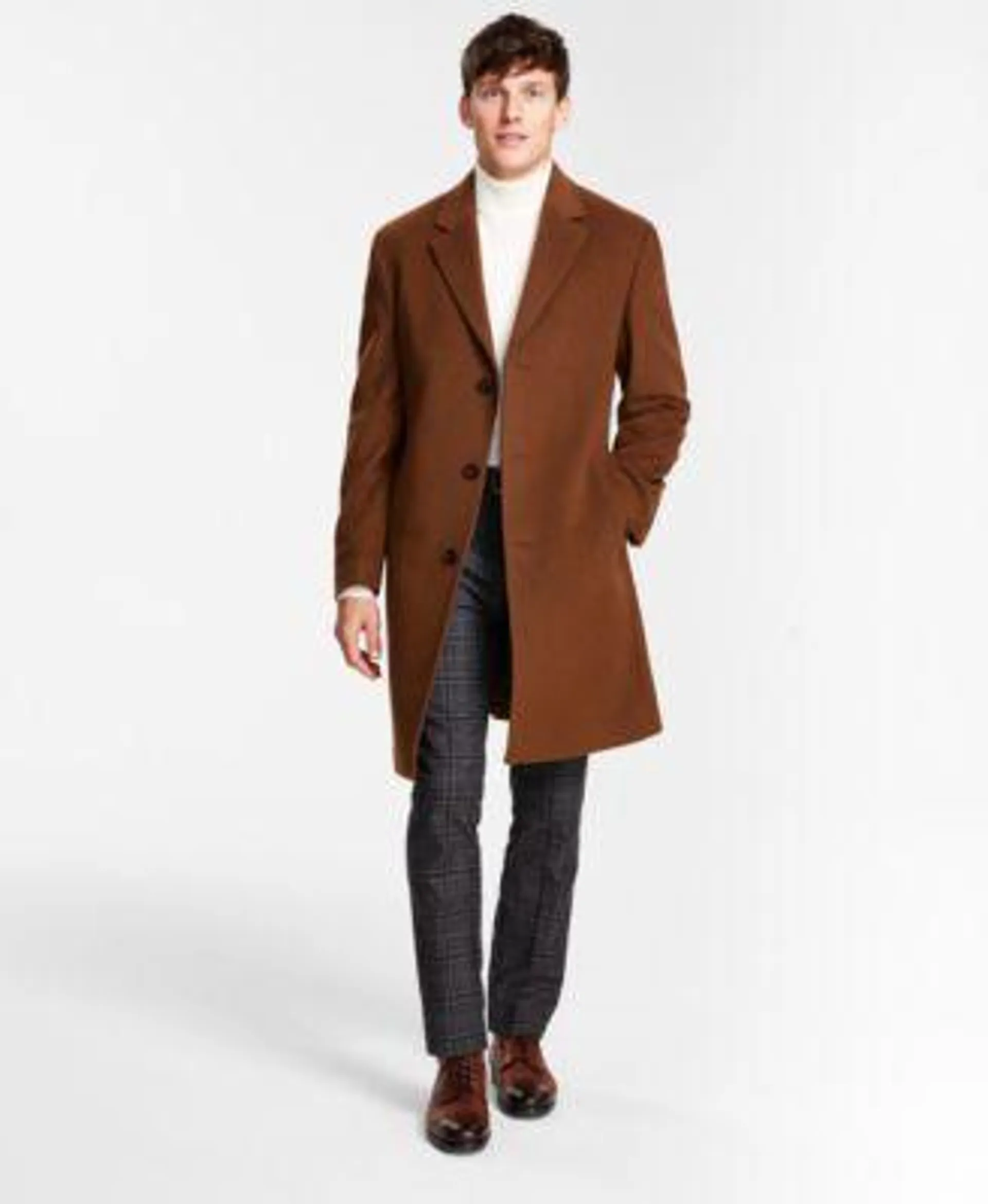 Men's Classic Fit Luxury Wool Cashmere Blend Overcoats