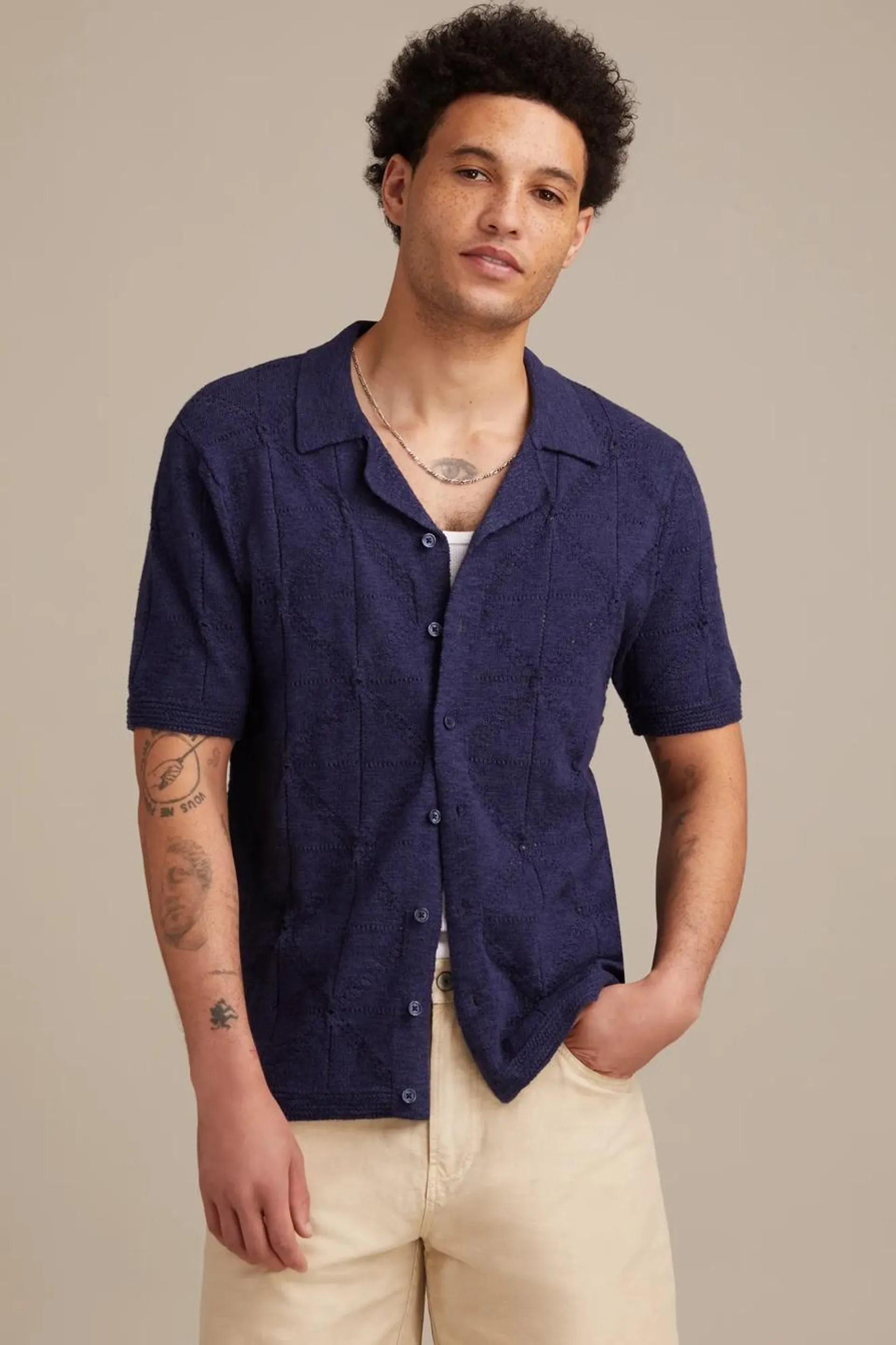 button down sweater