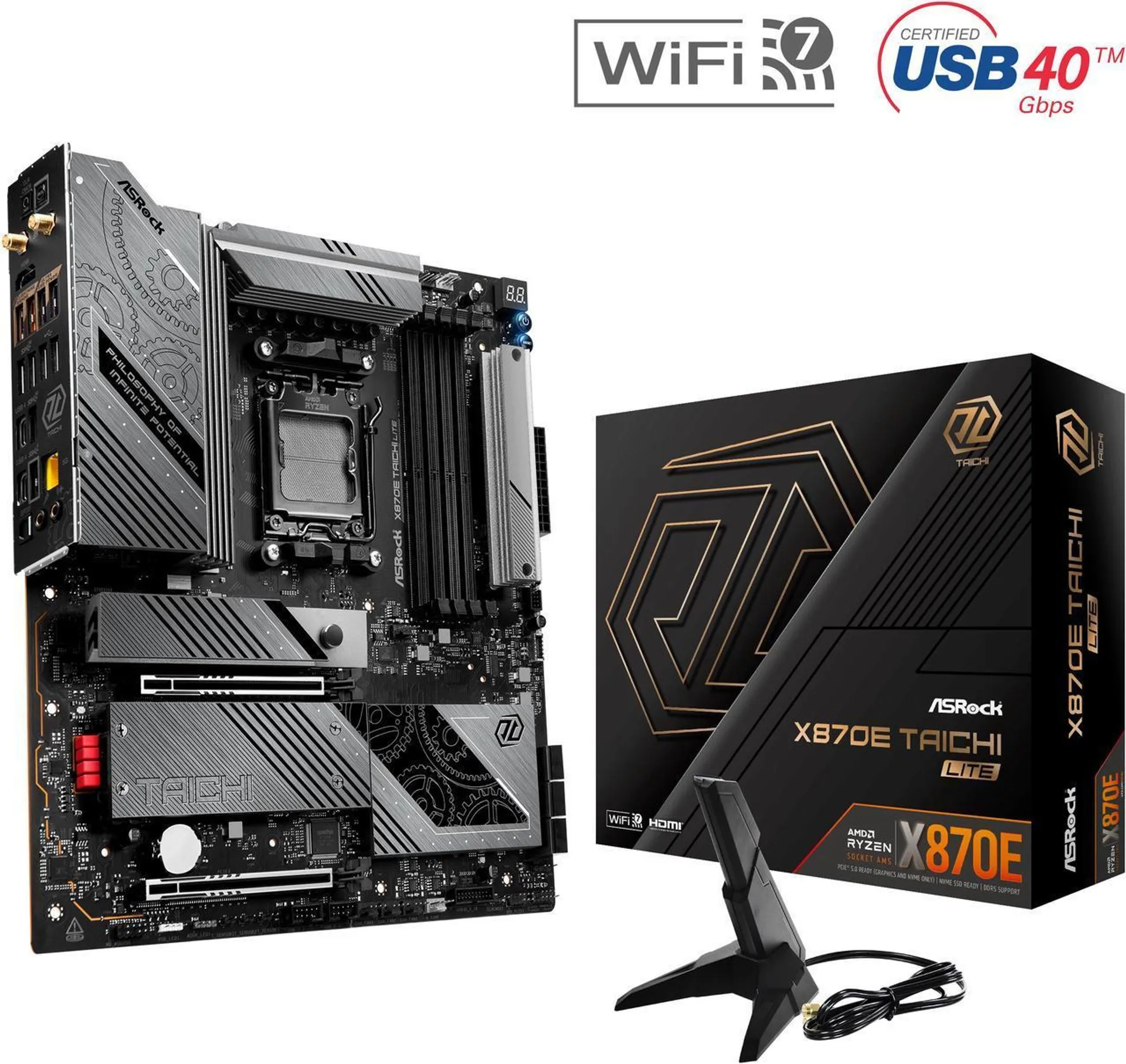 ASRock X870E Taichi Lite AM5 AMD X870E SATA 6Gb/s Extended ATX Motherboard