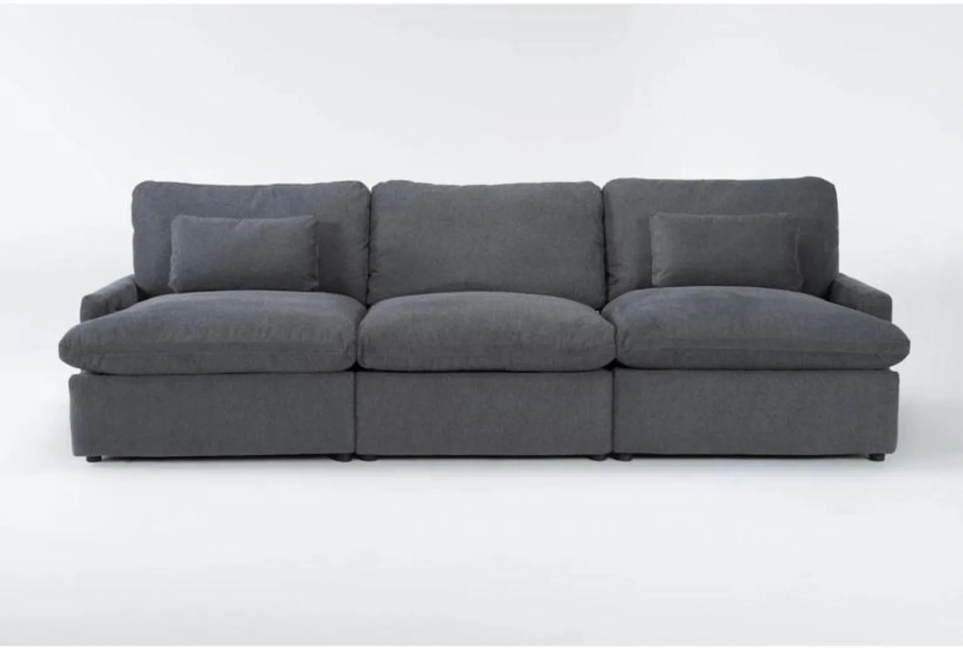 Jolene Dark Grey 122" 3 Piece Power Triple Reclining Modular Sofa with USB