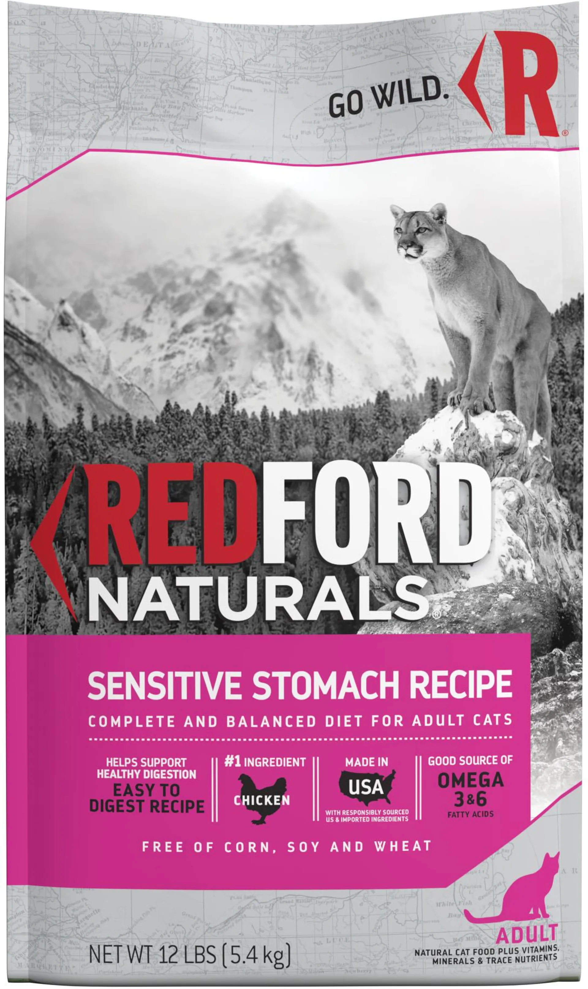Redford Naturals Sensitive Stomach Dry Cat Food, 12 Pounds
