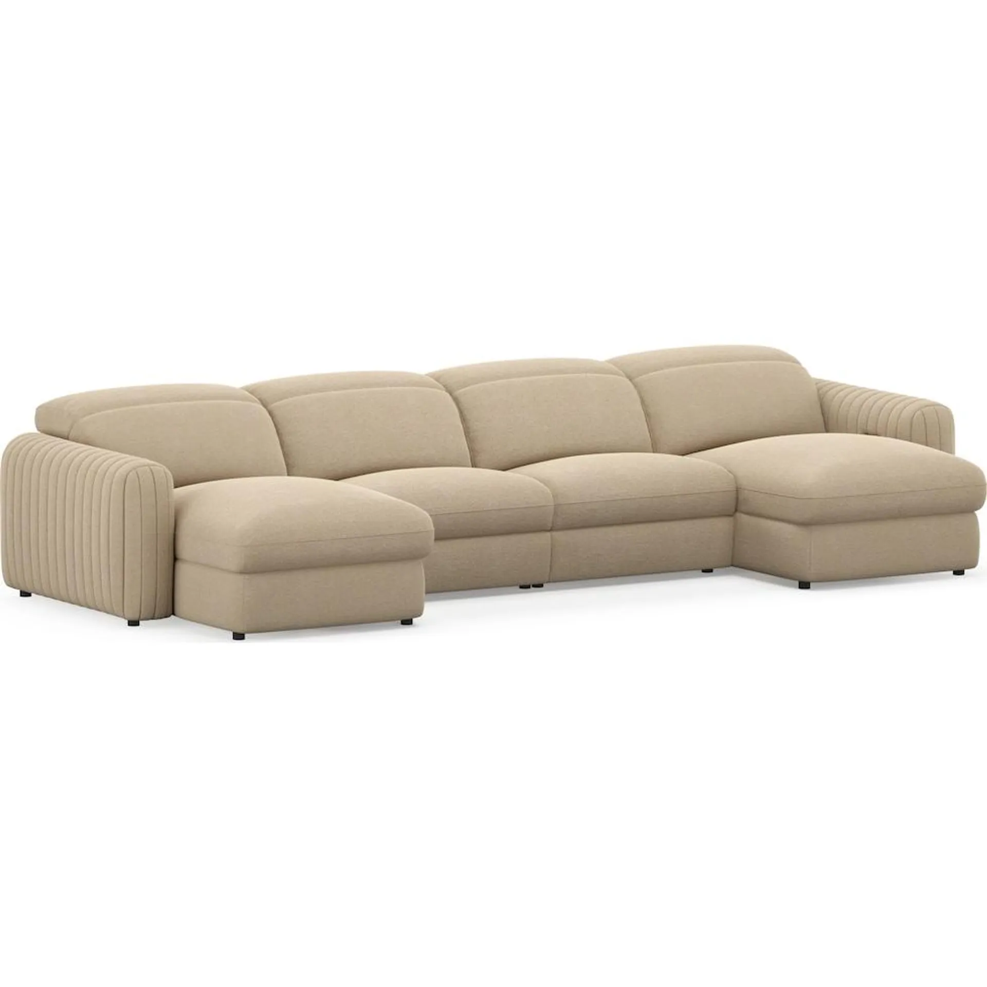 Soho Dual-Power 4-Piece Sectional with Dual Adjustable Base Chaises