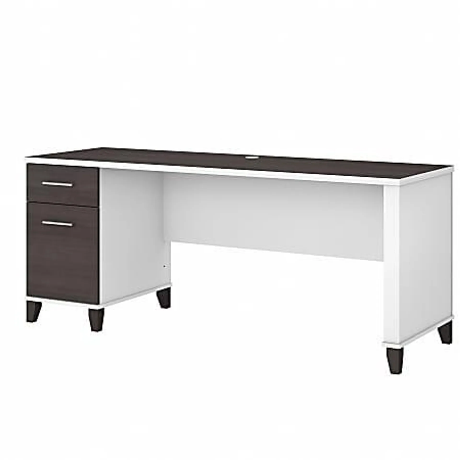 Bush Business Furniture Somerset 72"W Office Computer Desk With Drawers, Storm Gray/White, Standard Delivery