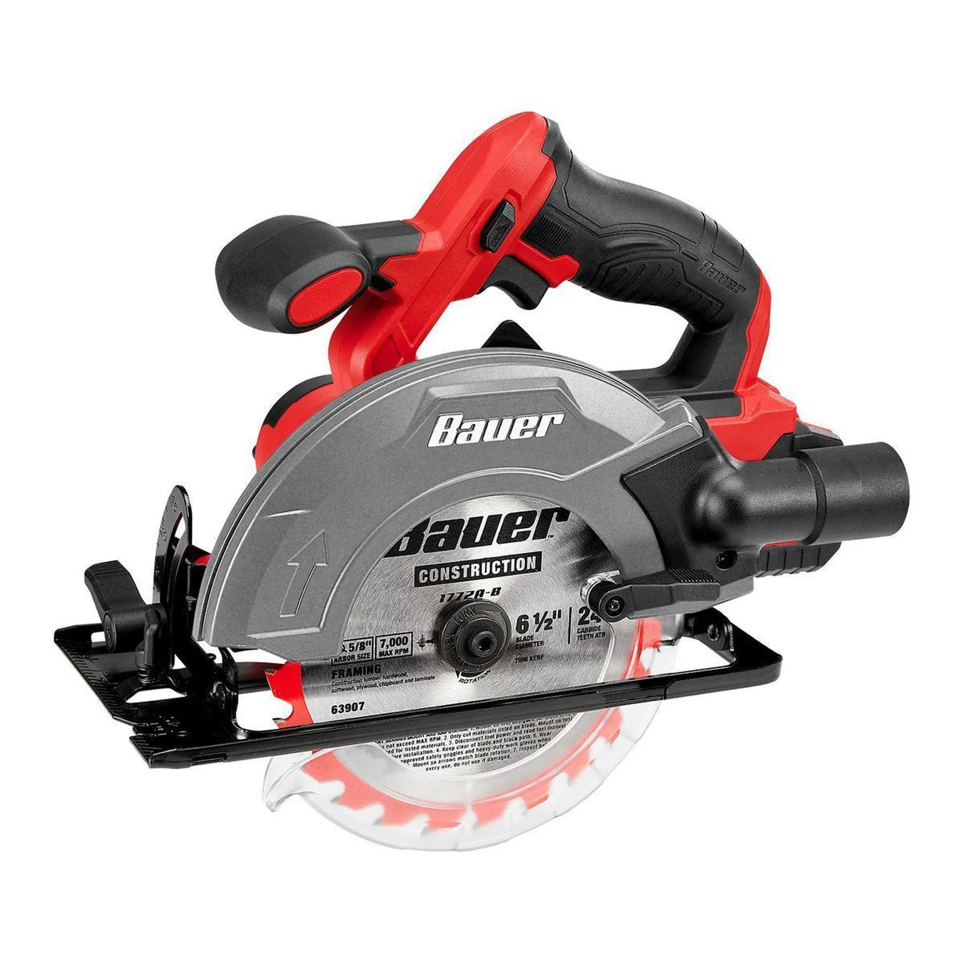 BAUER 20V Cordless 6-1/2 in. Circular Saw - Tool Only