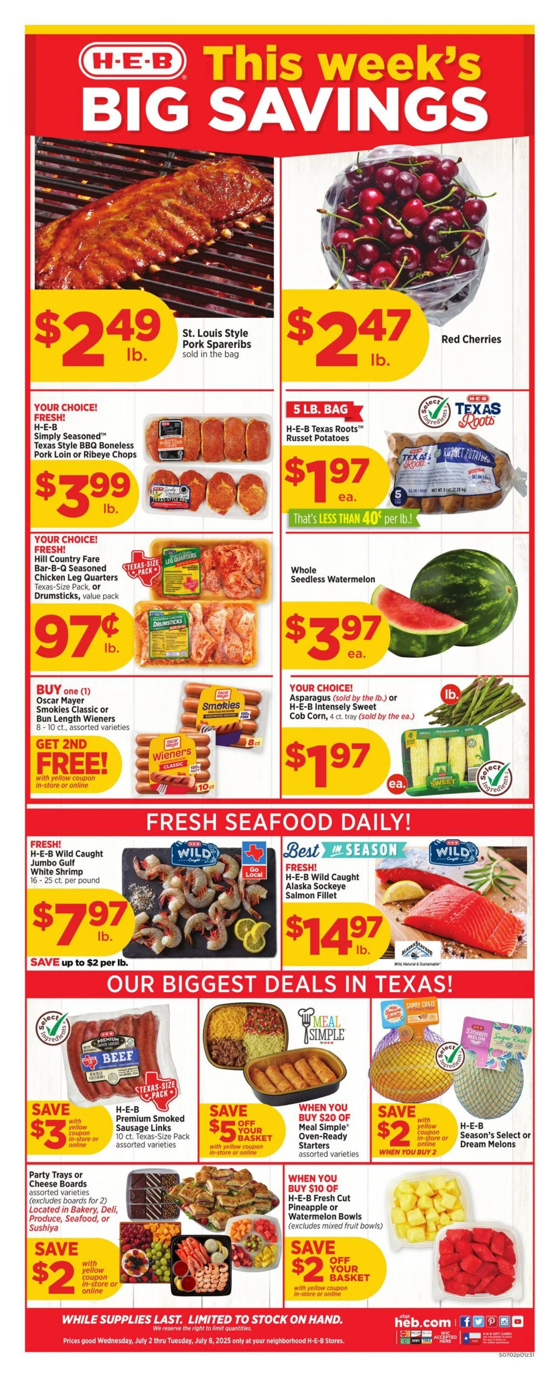 Weekly ad H-E-B from July 2 to July 8 2025 - Page 1