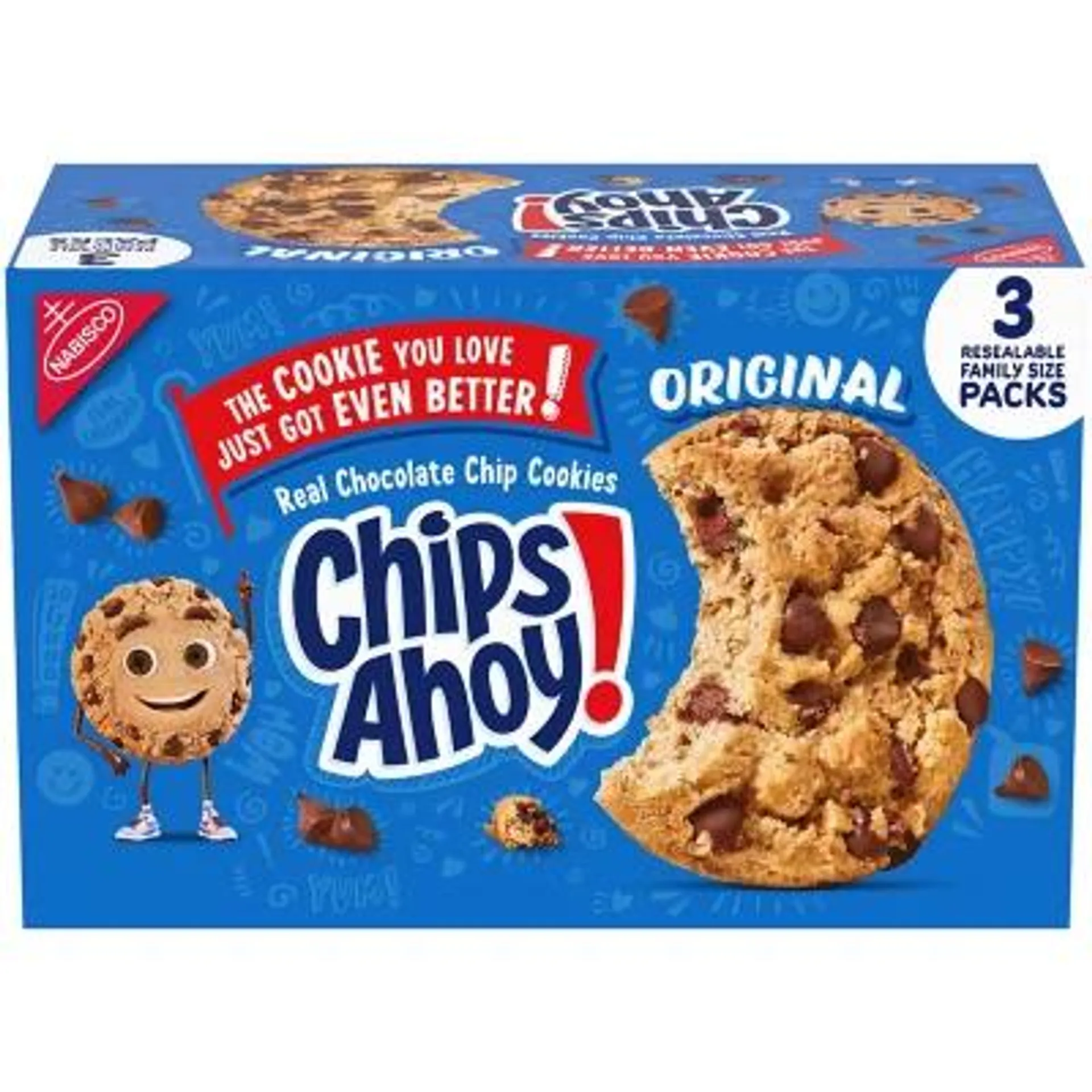 CHIPS AHOY! Chocolate Chip Cookies, Family Size, 18.2 oz., 3 pk.