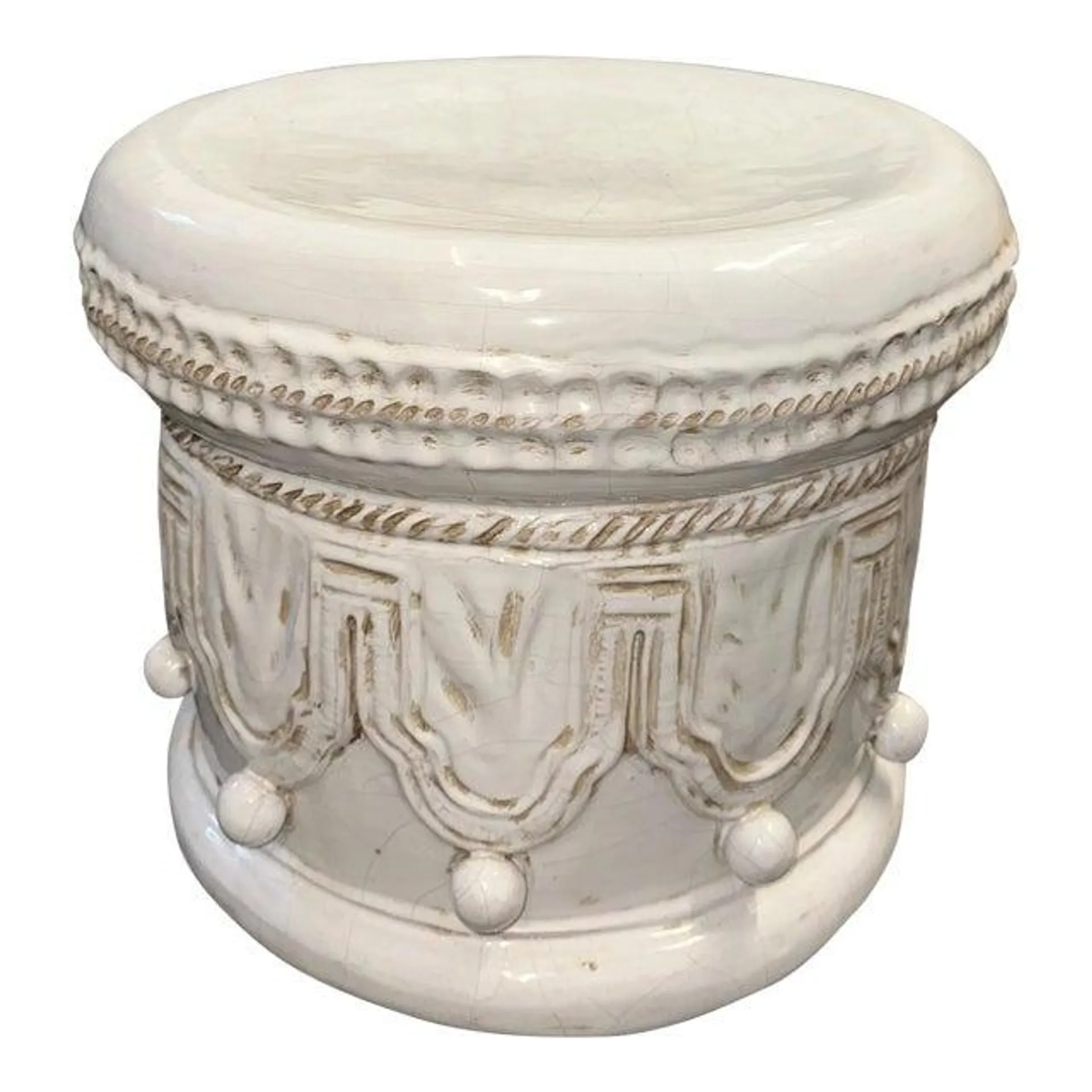 Ceramiche Ceccarelli Italian Ceramic Cushion Garden Stool